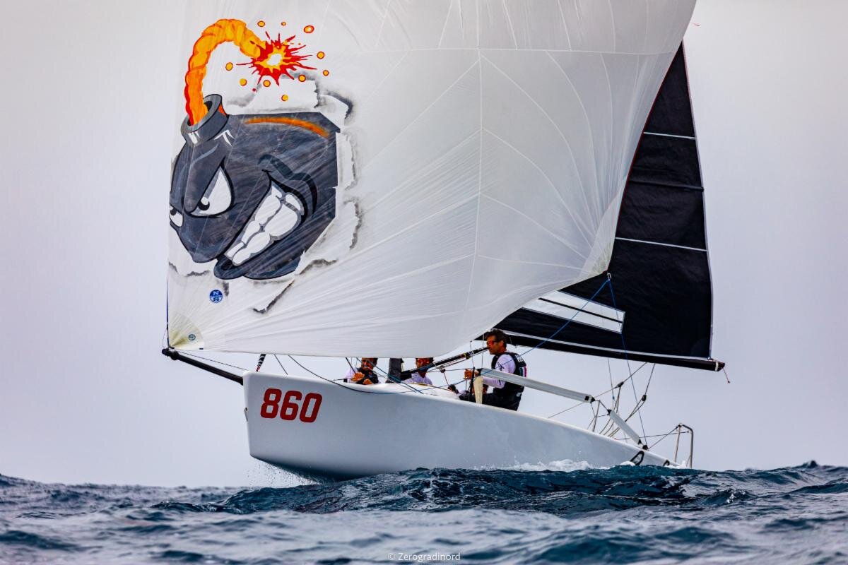 The crew of Andrea Pozzi on Bombarda ITA860 dominated the three-days-racing of the Melges 24 Pre-Worlds in Villasimius taking the victory. - photo ©IM24CA/Zerogradinord