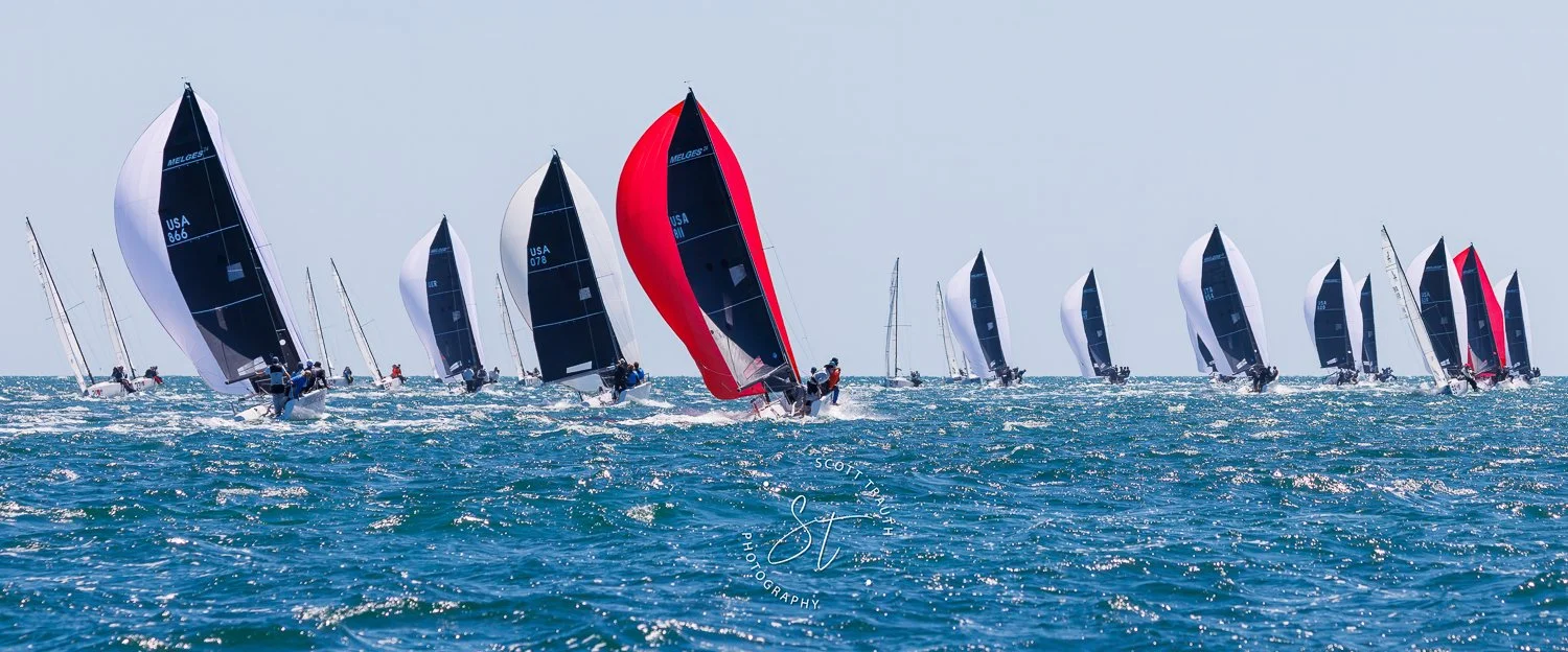 Melges 24s racing on Biscyane Bay
