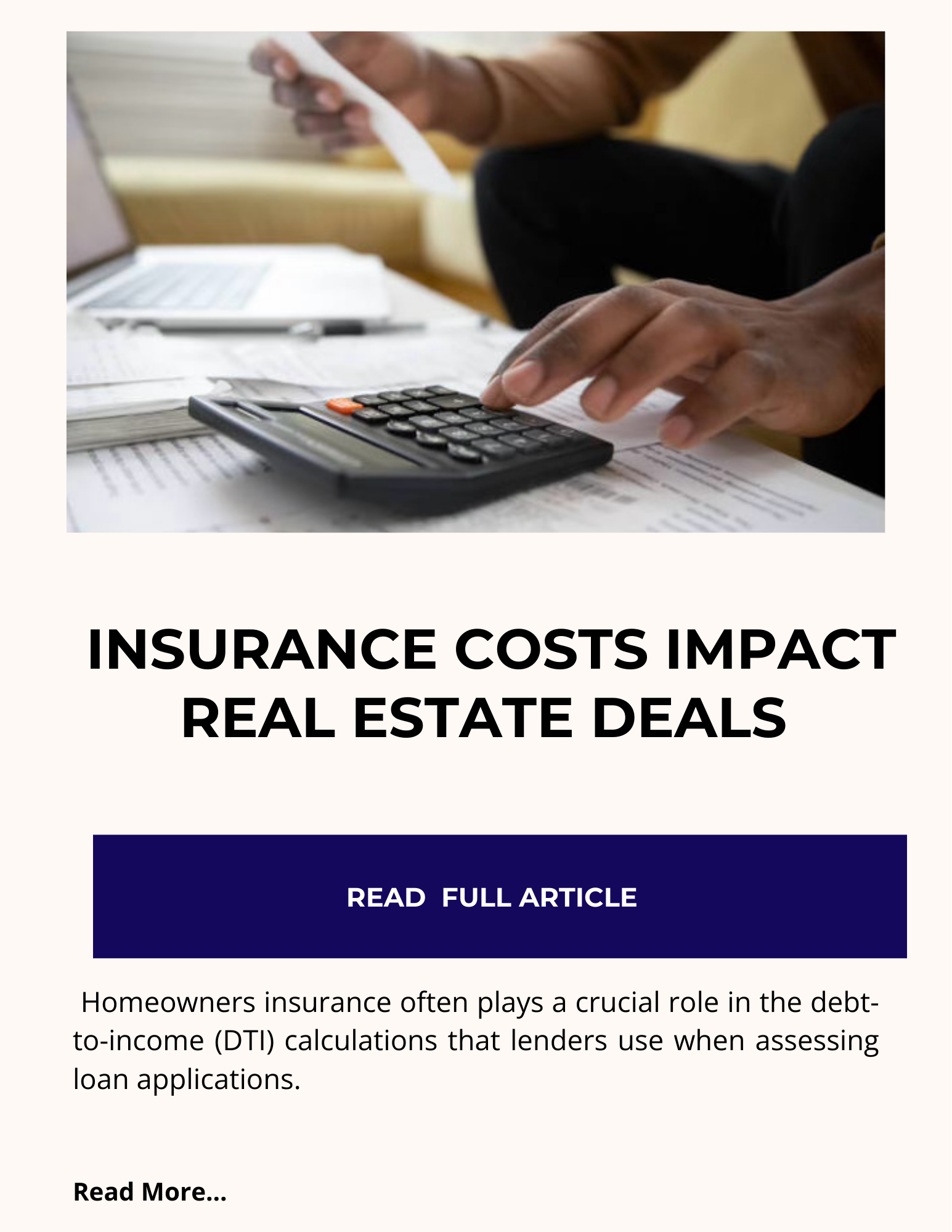 The Impact of Insurance Costs on Real Estate Deals&nbsp;