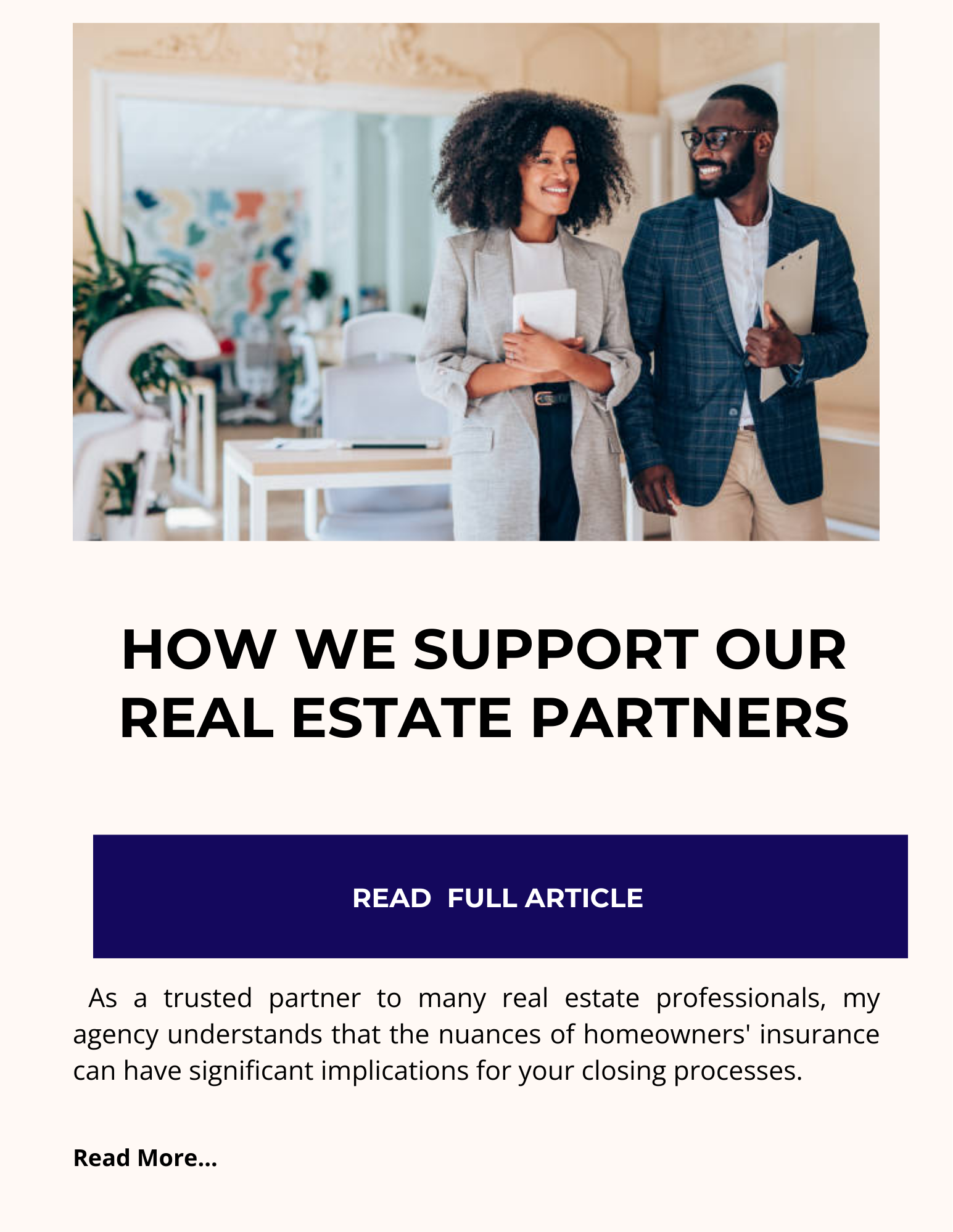  How We Support Our Real Estate Partners