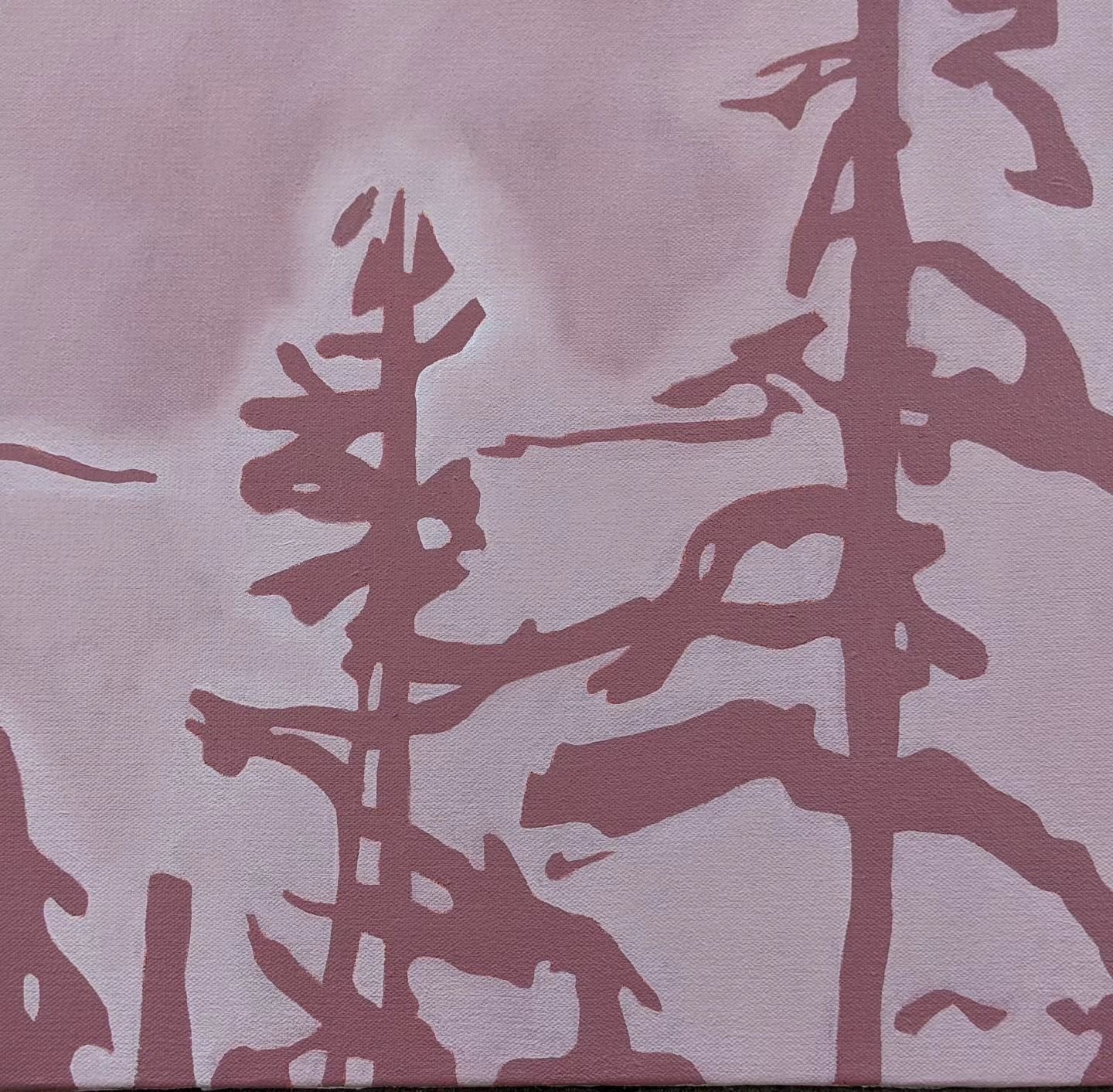 Two Trees in the Glen,  oil on canvas  12&quot; x 12&quot;

#oilpainting #canadianlandscape