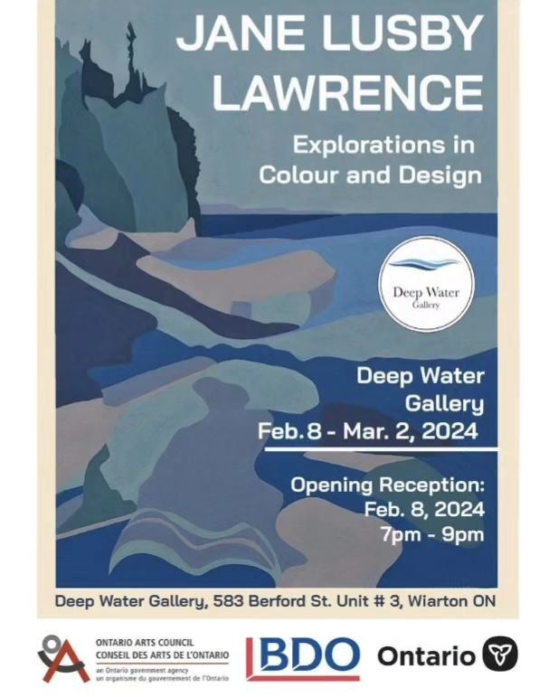 Thank you Deep Water Gallery, Wiarton, Ontario for an enjoyable reception last evening. Loved meeting new and old friends. Thank you to the sponsors that supported the show. A lovely evening!