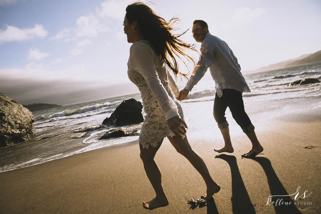 engagement photo session in San Francisco, Rellini art studio destination wedding photographers