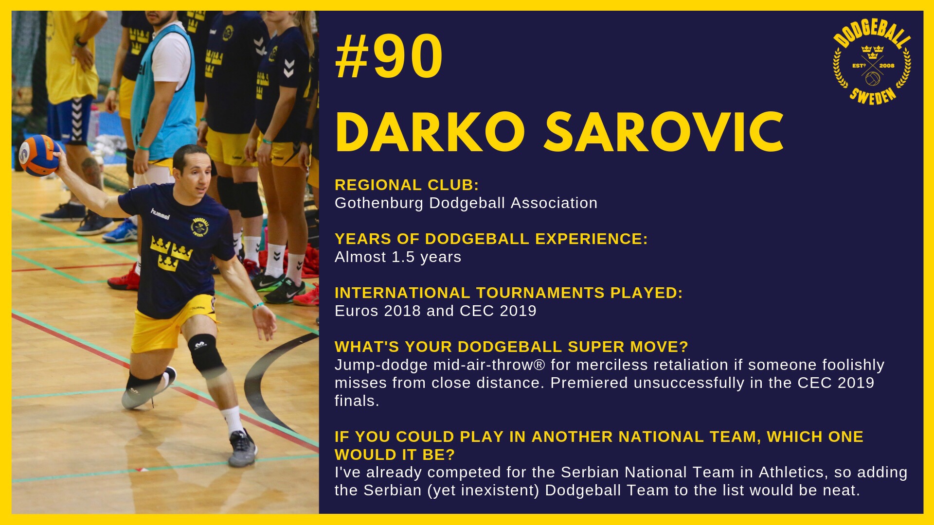 European Dodgeball Championships live stream — DARKO SAROVIC
