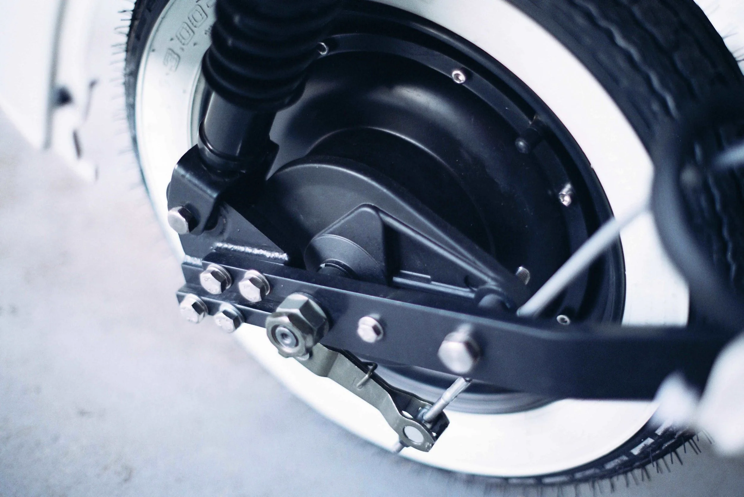 Close-in view of electric hub motor