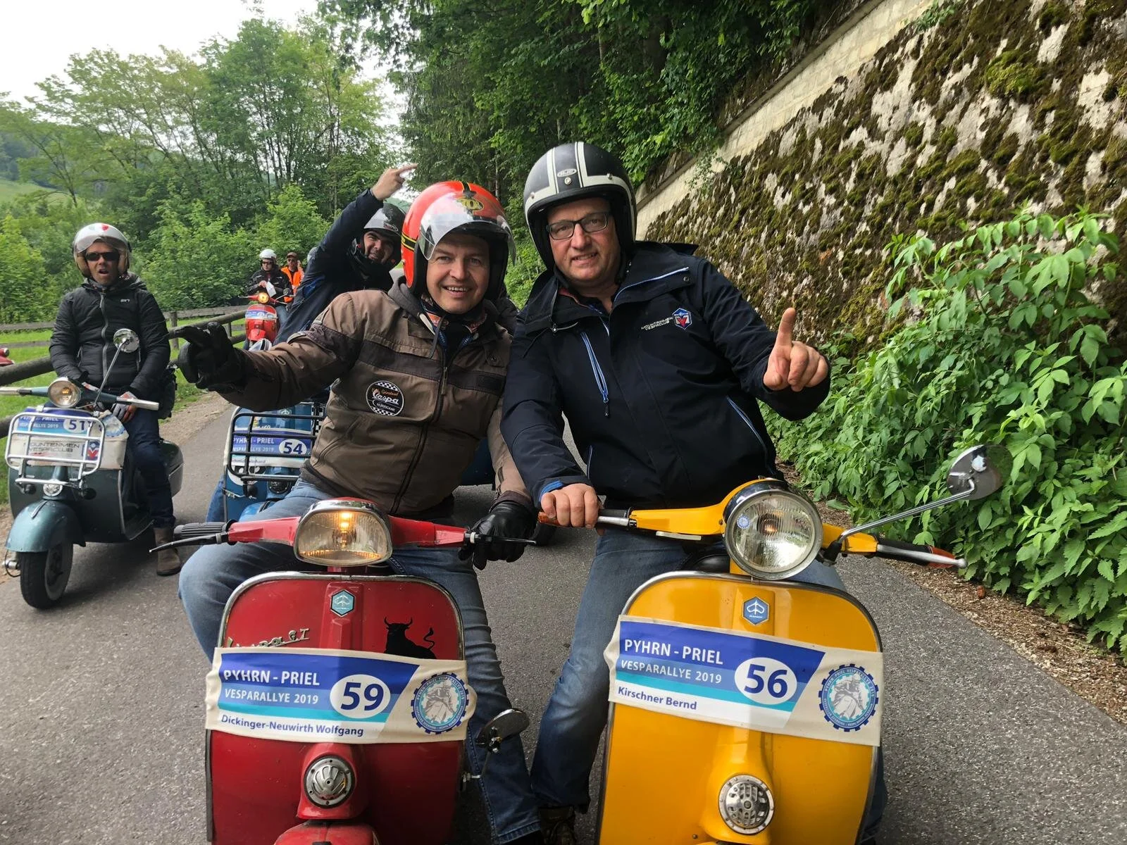 Bernd out with his friends enjoying the Rally 200 - one of them offering encouragement from behind ; )