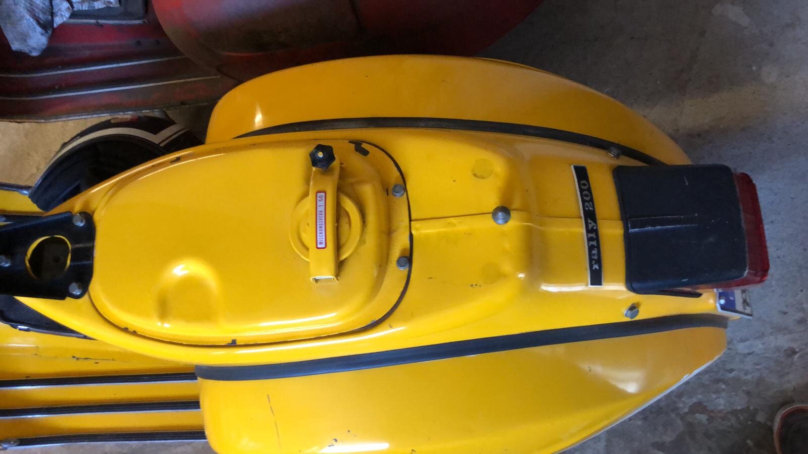 Showing the extra volume raised fuel tank..