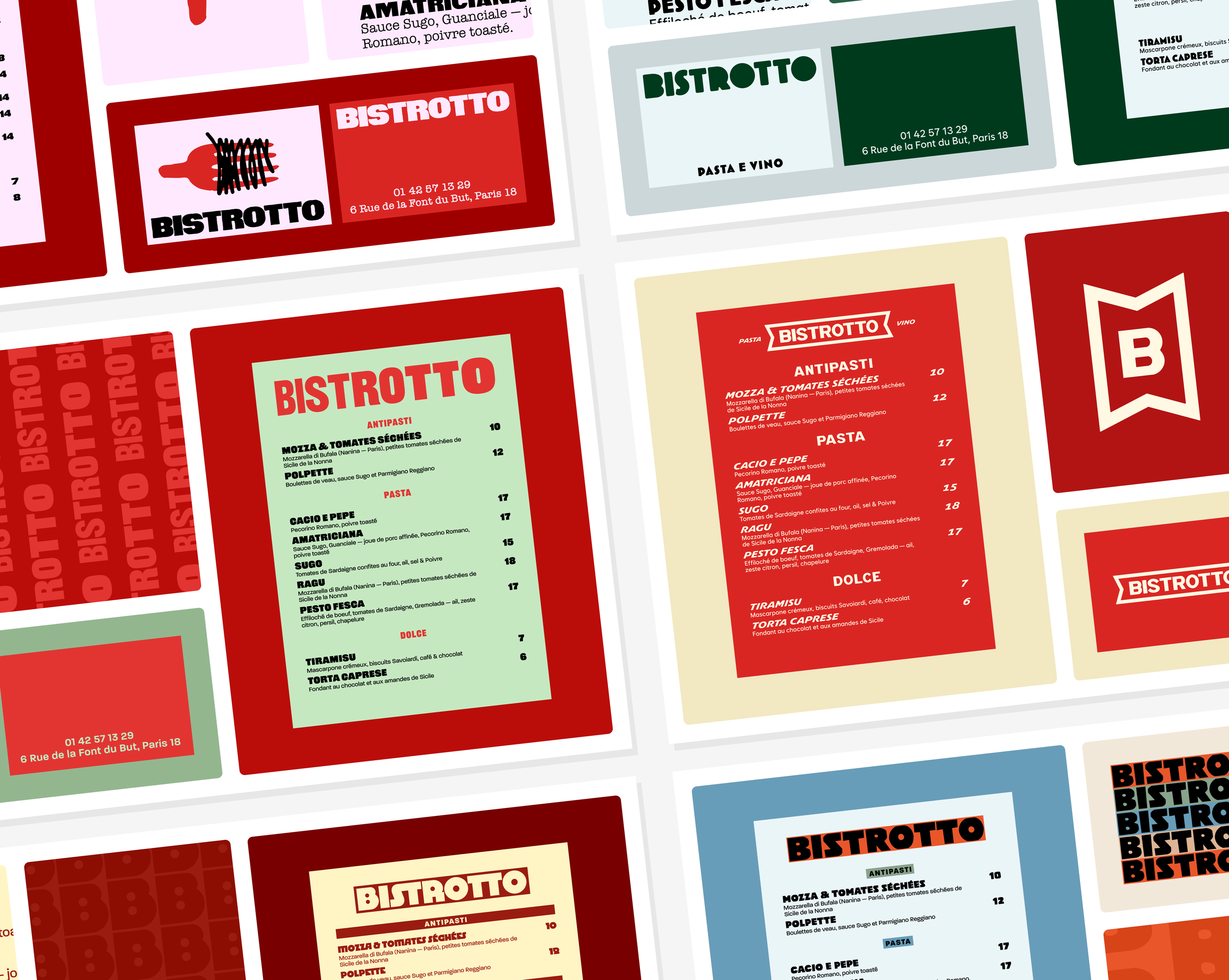  Different creative routes that were explored during the initial phase of the branding process. 