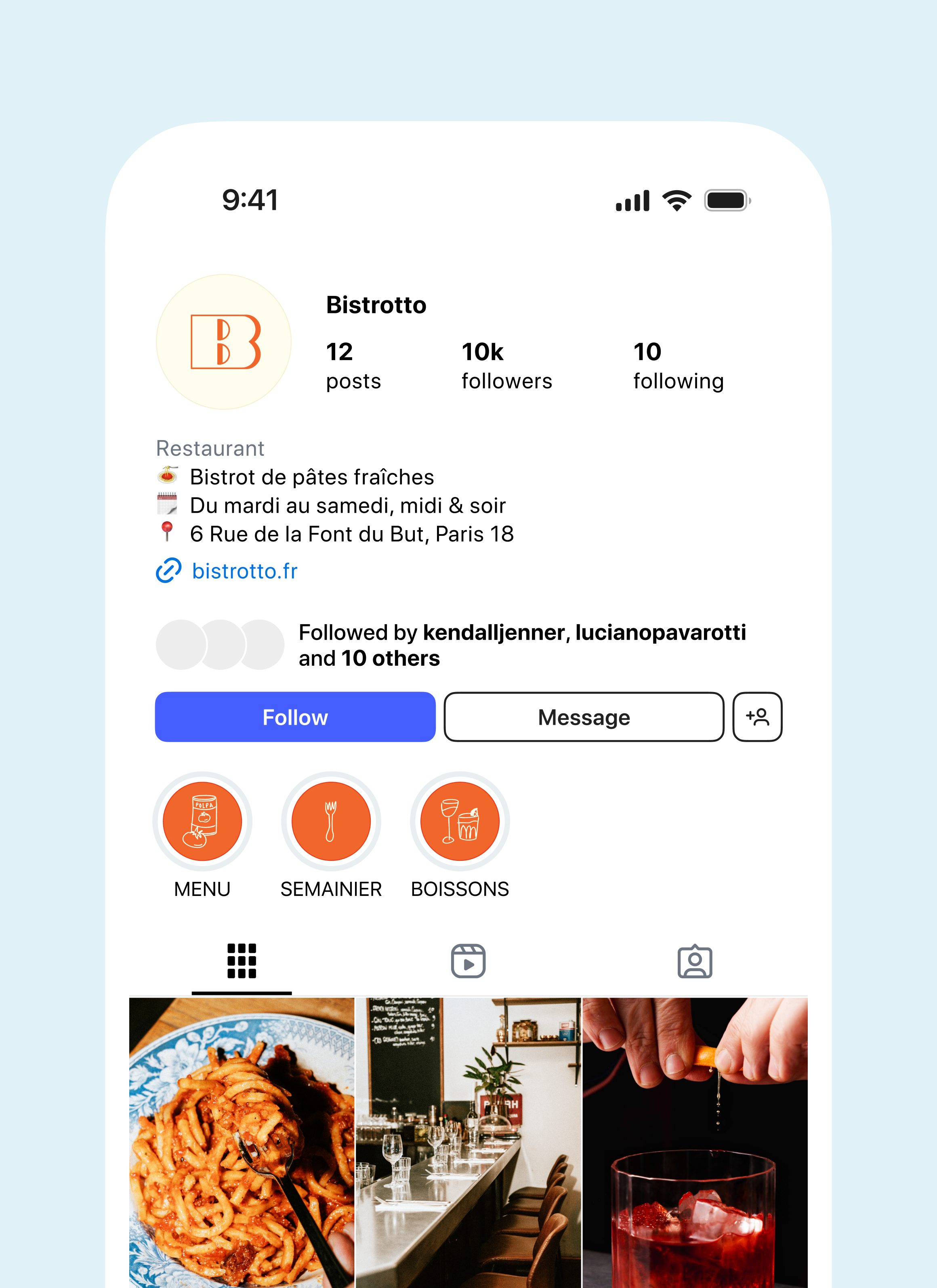  Several examples of designs made for the restaurant’s social media channels, going from stories, highlights, feed posts, etc. 