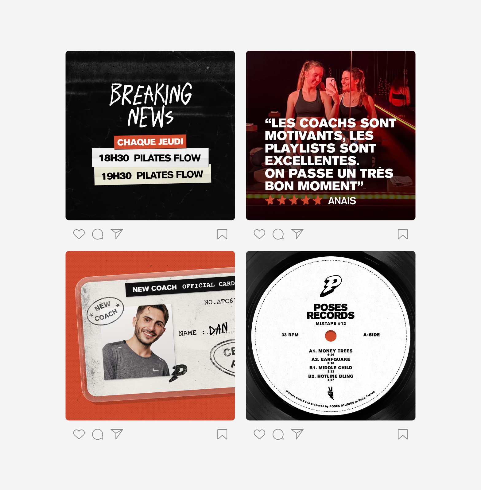  Several examples of designs made for the brand’s social media channels. 