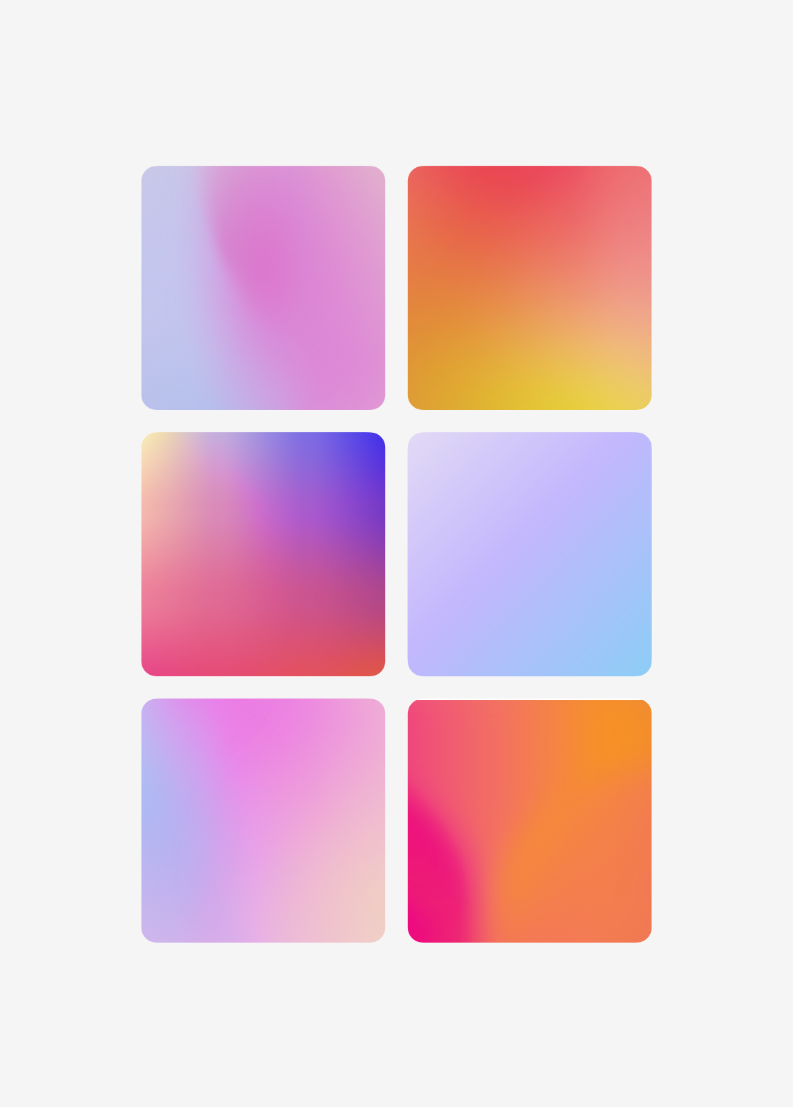  A selection of different gradients, designed for web and print use. 