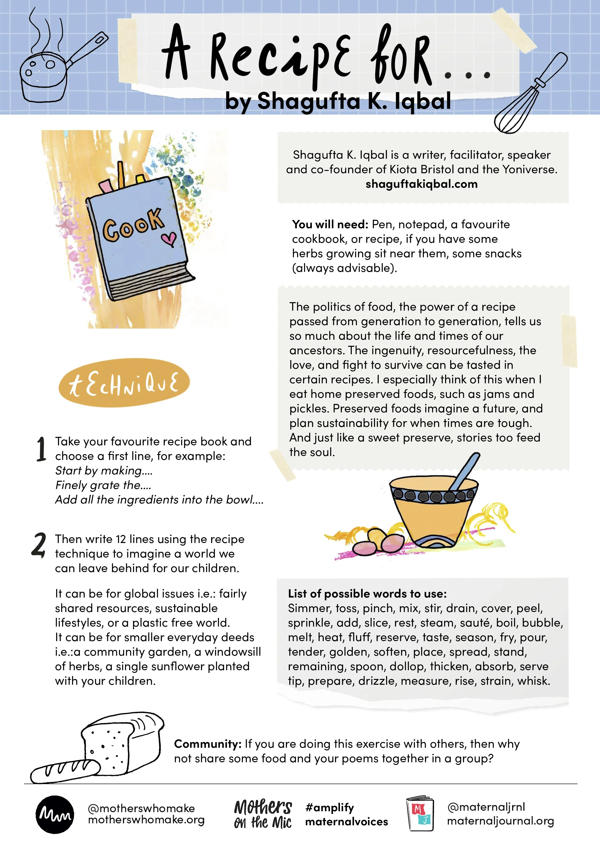 A Recipe For — Maternal Journal