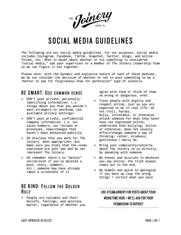 Social Media Guidelines