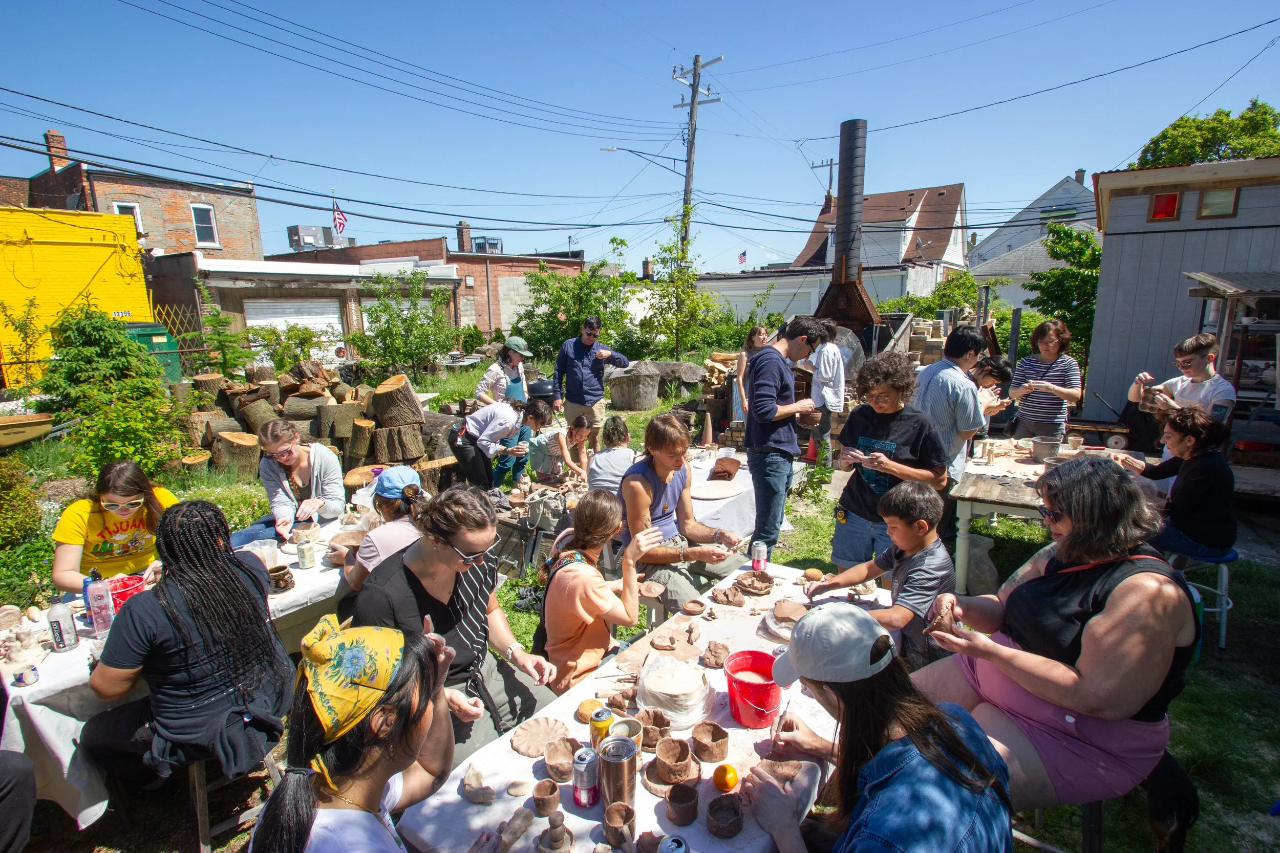  We celebrated the Mobile Anagama’s 10 years with a series of free public workshops. Making, loading and then firing. 