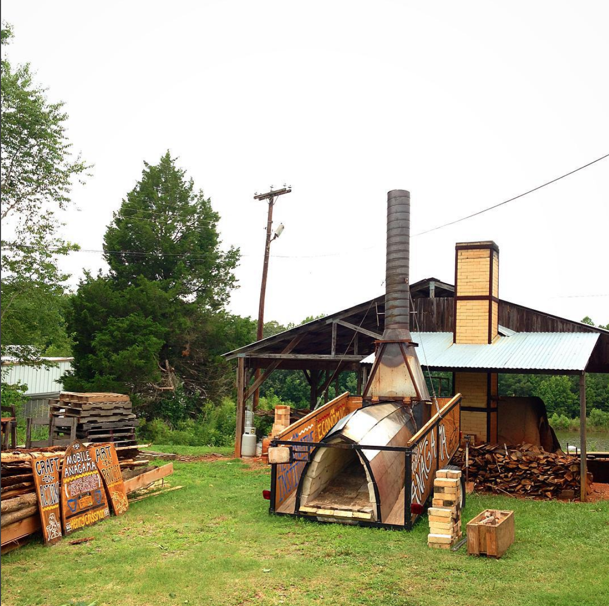  The Mobile Anagama set up and ready to go at Starworks Ceramics while I was a resident there for the summer of 2015 