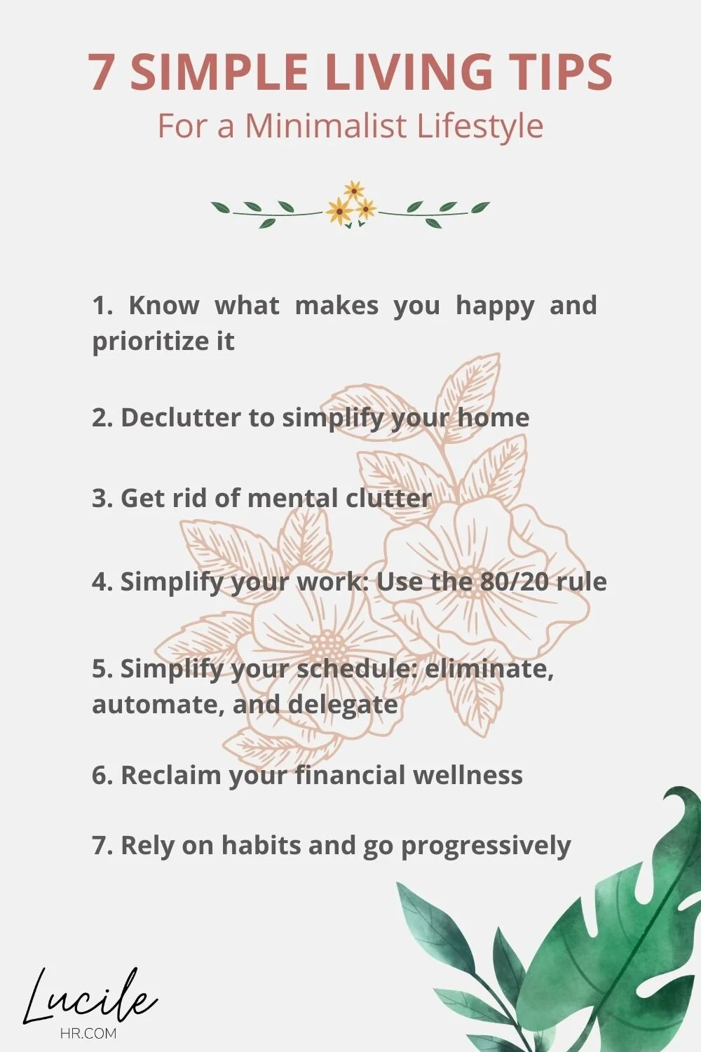 6 SIMPLE LIVING TIPS for a MINIMALIST LIFESTYLE. | Lucilehr.com