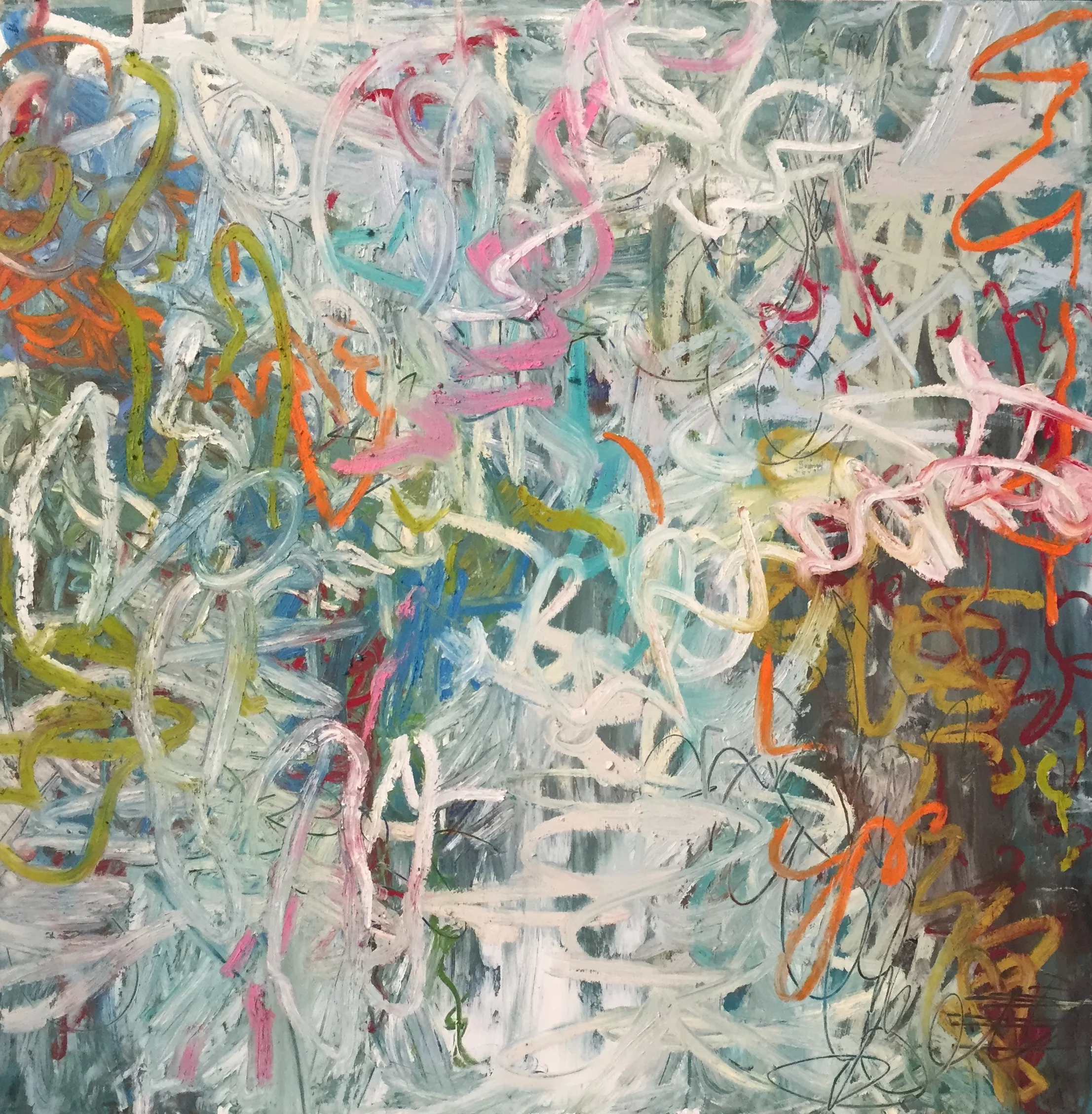 Weekend Escape #4 , 2018 encaustic/mixed media on wood 30”x30" $1500