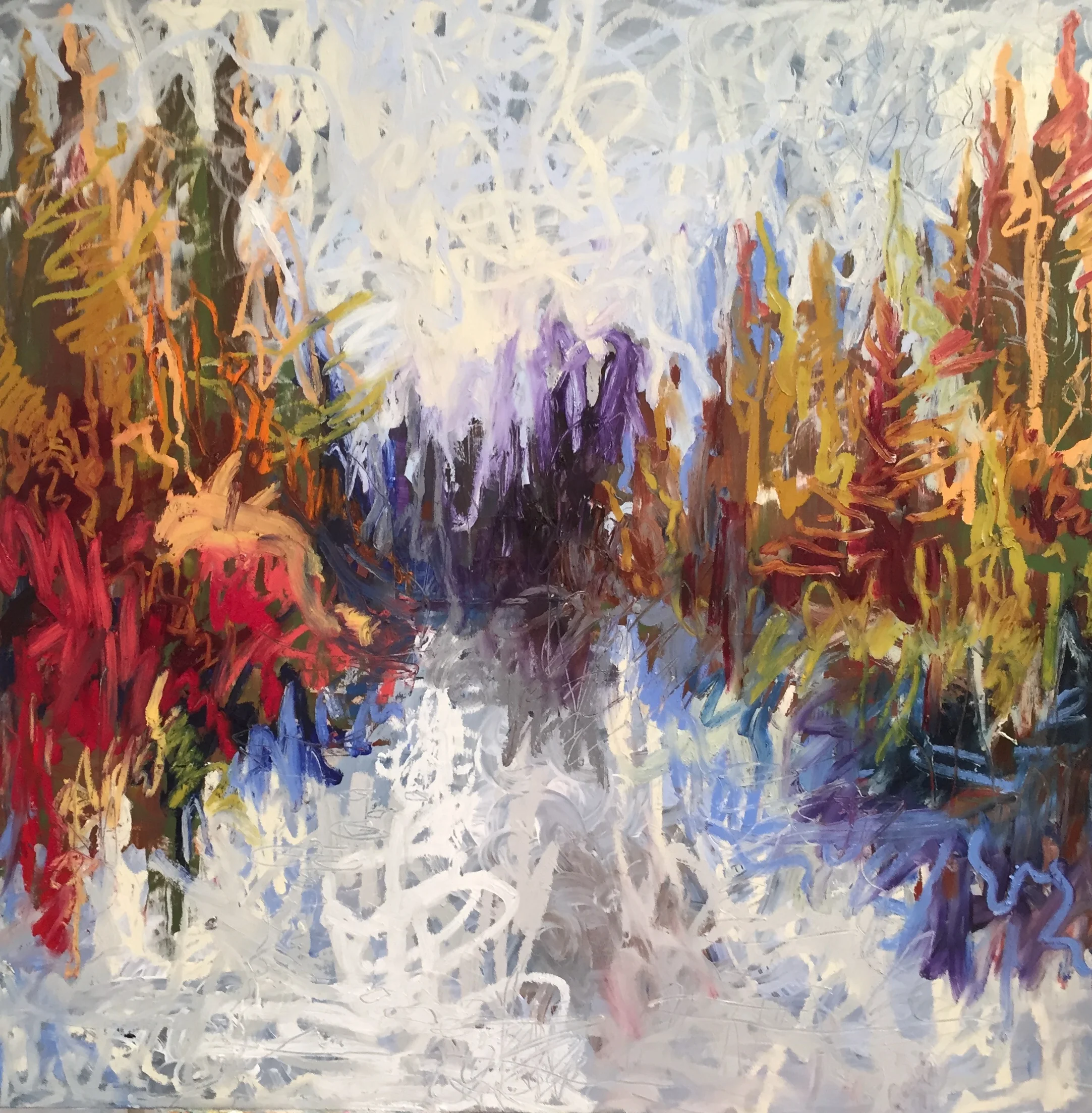 Weekend Escape #6, 2017 encaustic/mixed media on wood 30”x30" $1500