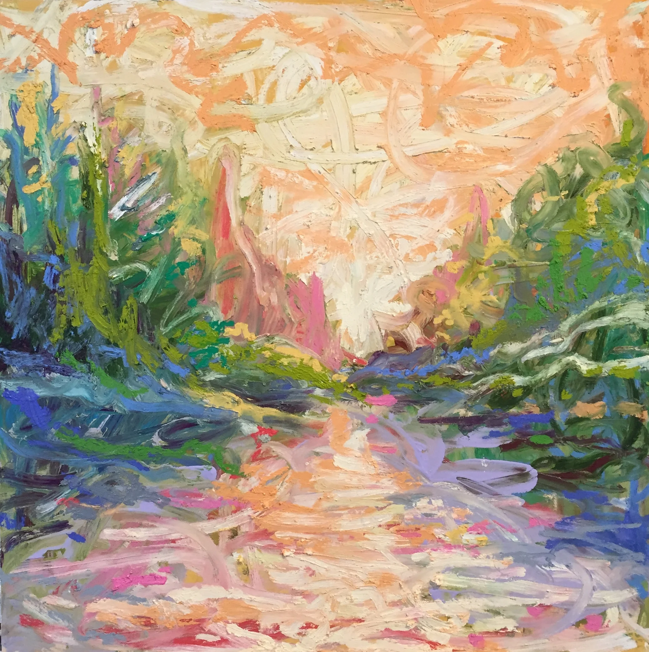 Goodbye , 2019 encaustic/mixed media on wood 18”x18". $625