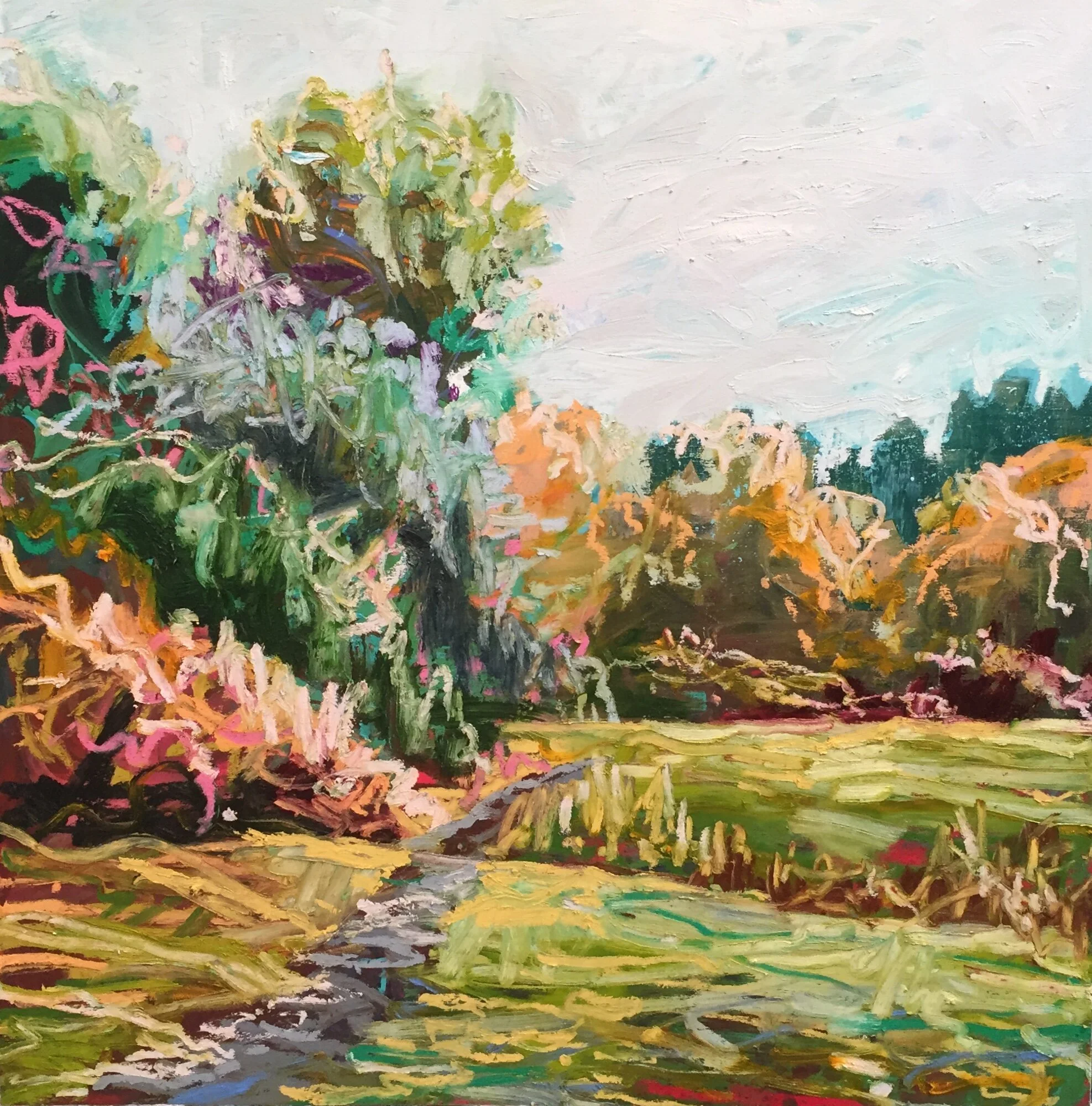 The Path, 2019 mixed media on wood 24”x24” $900
