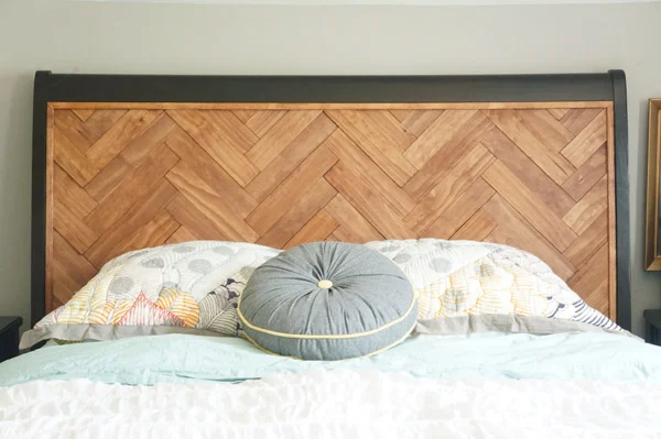 DIY Herringbone Headboard