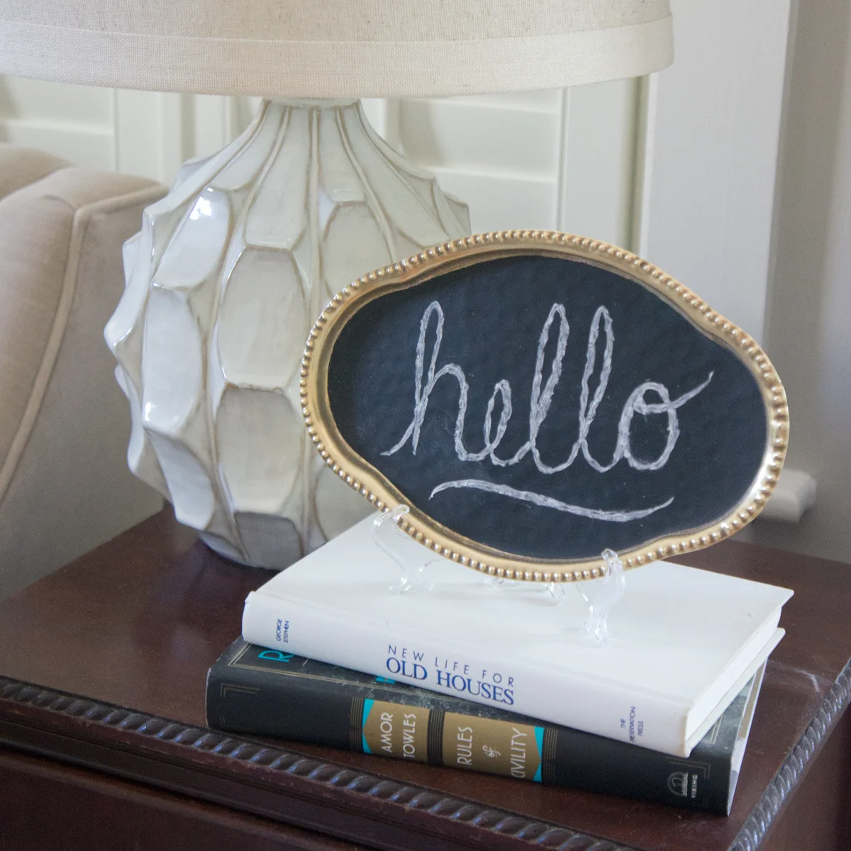 Brass Tray Chalk Sign + Giveaway!!
