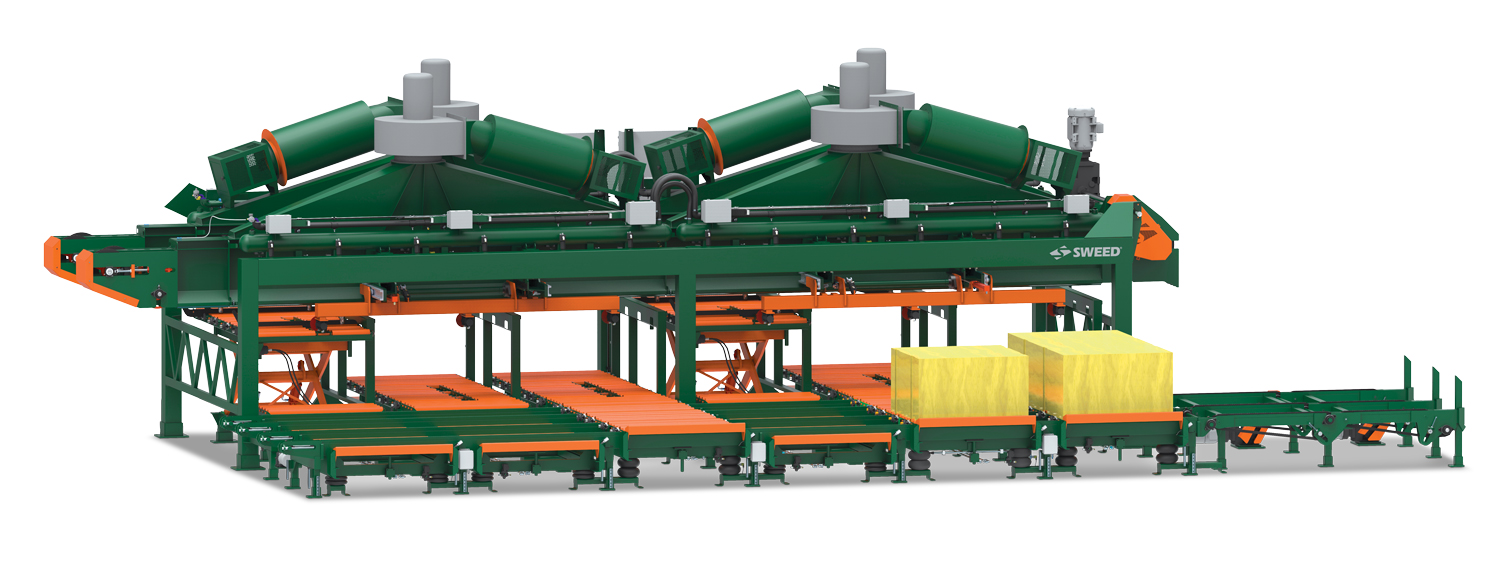 6-bin versatile veneer stacker