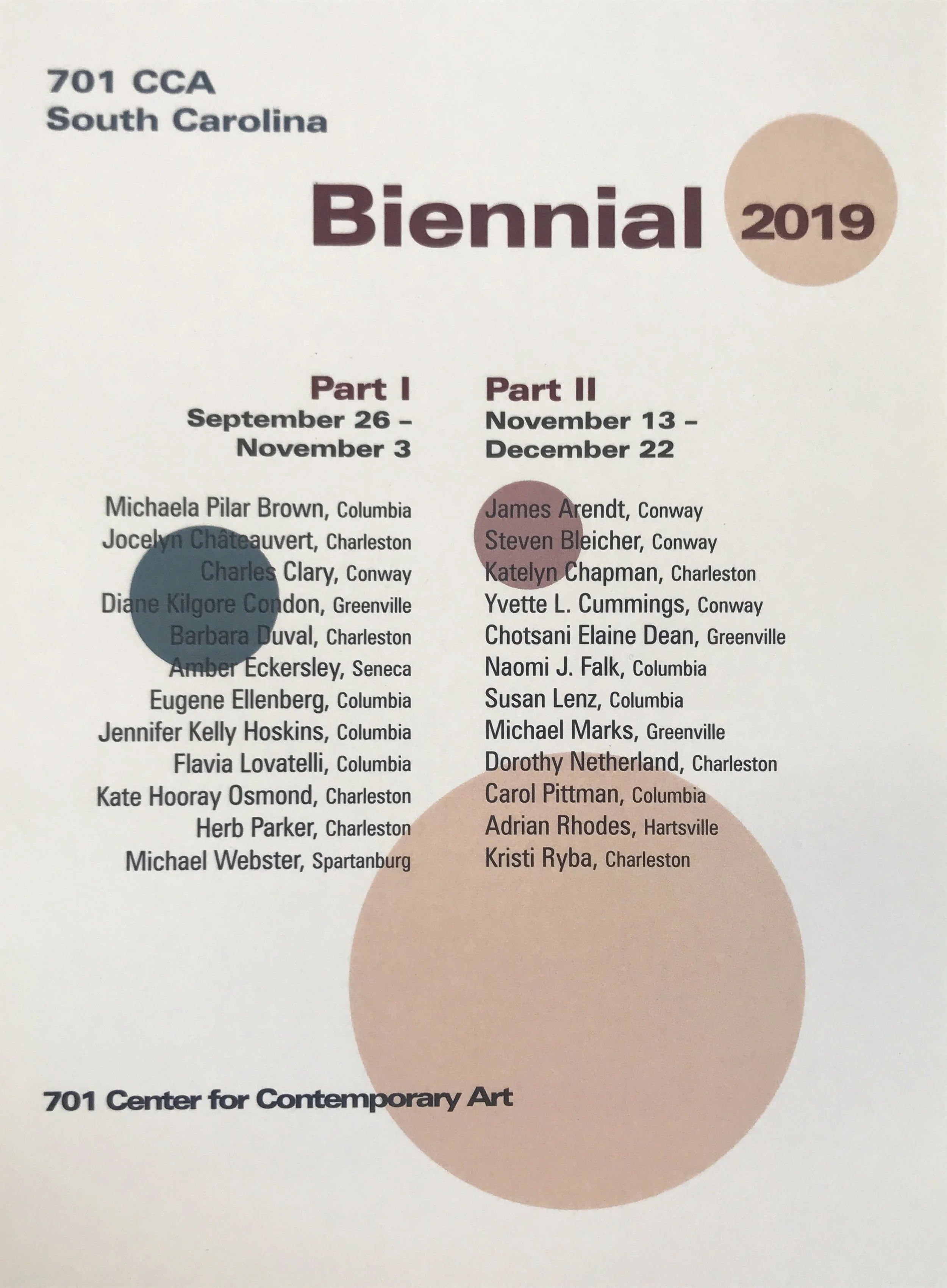 SVAD Faculty Members Selected for 701 CCA South Carolina Biennial