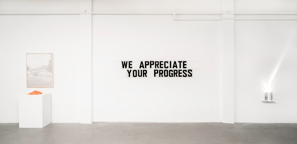 Eugene Ellenberg. We Appreciate Your Progress. 2017. Installation View.