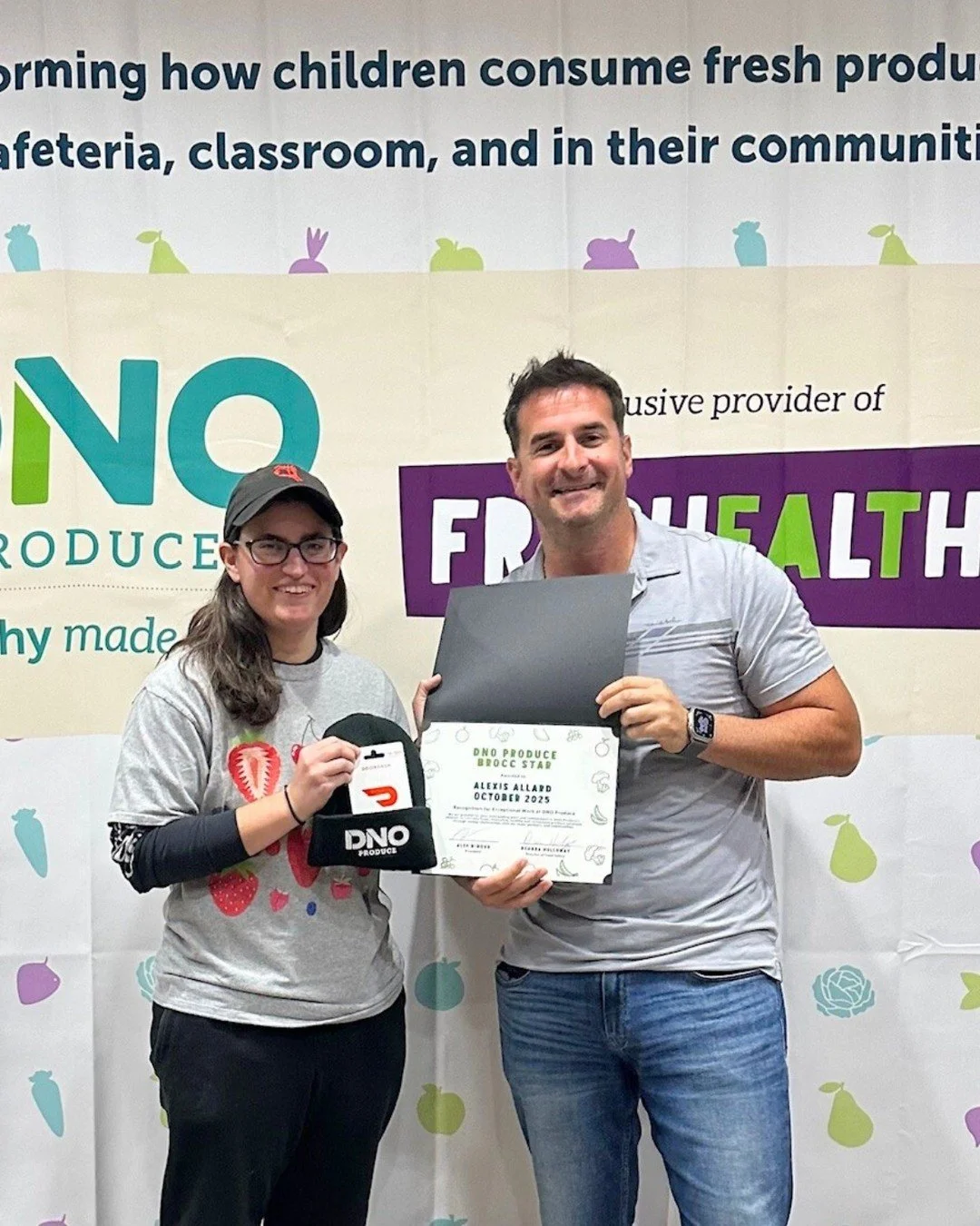 October's Brocc Star is food-safety wiz, Alexis! As our Produce Quality Specialist, she's responsible for ensuring our fruits and vegetables meet company, customer, and food safety standards throughout the supply chain, from receiving and storage to 