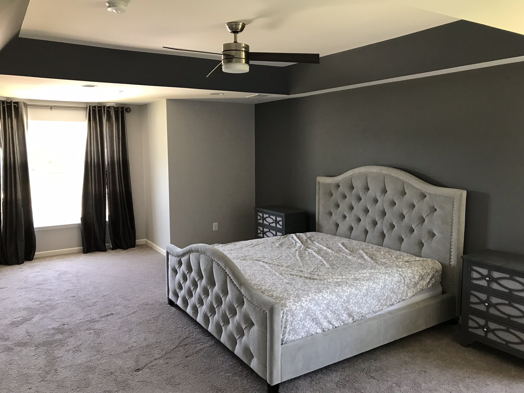 Master Accent Wall and Tray Ceiling