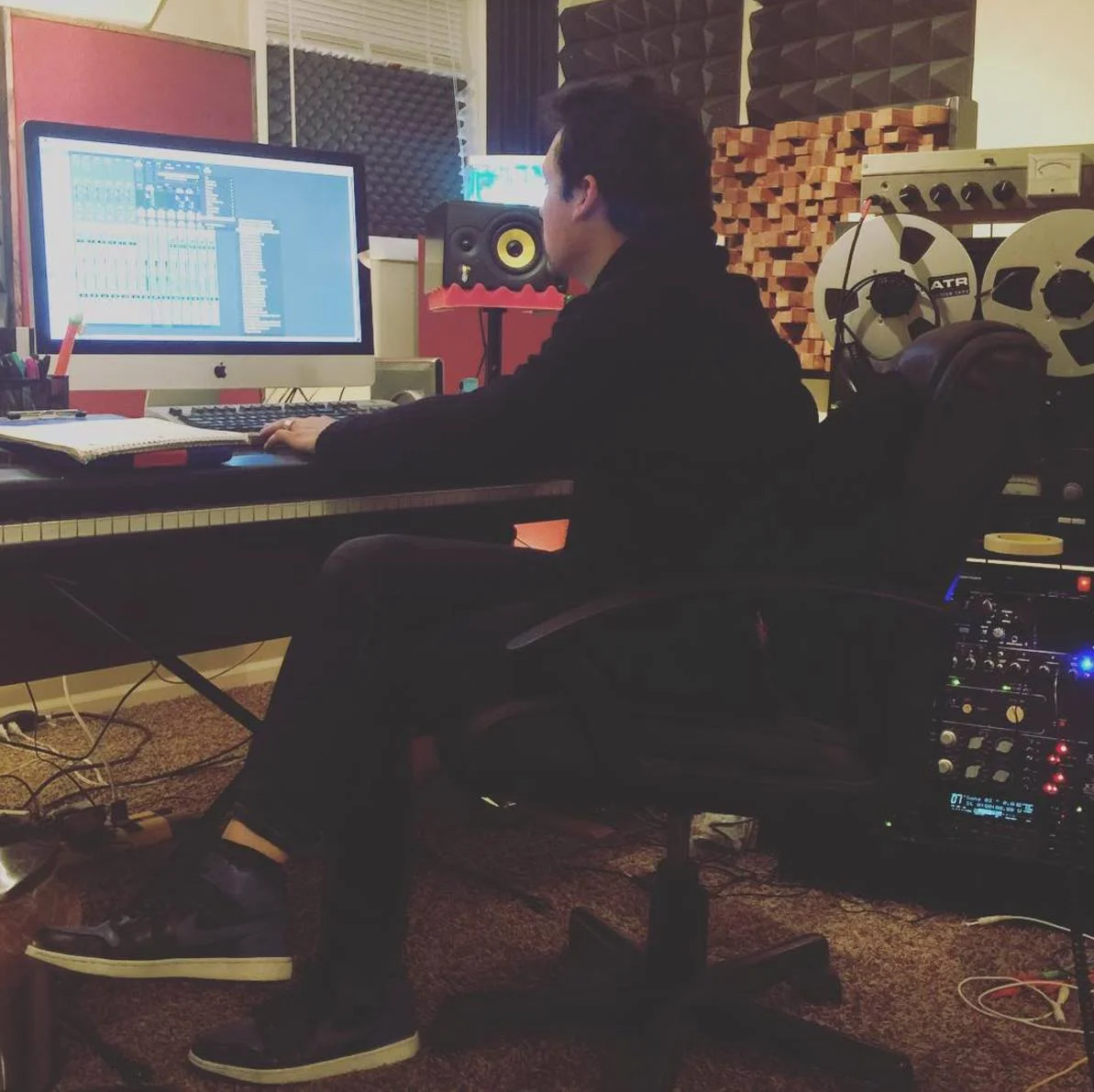 12.10.2015 Grace adjusting drums.