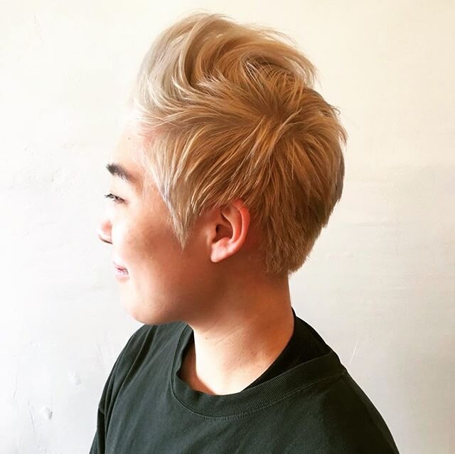 Stylist: @laurenpalatinihair 
#andbeauty #shorthair #blondehair #hairartist #swag #style #taste