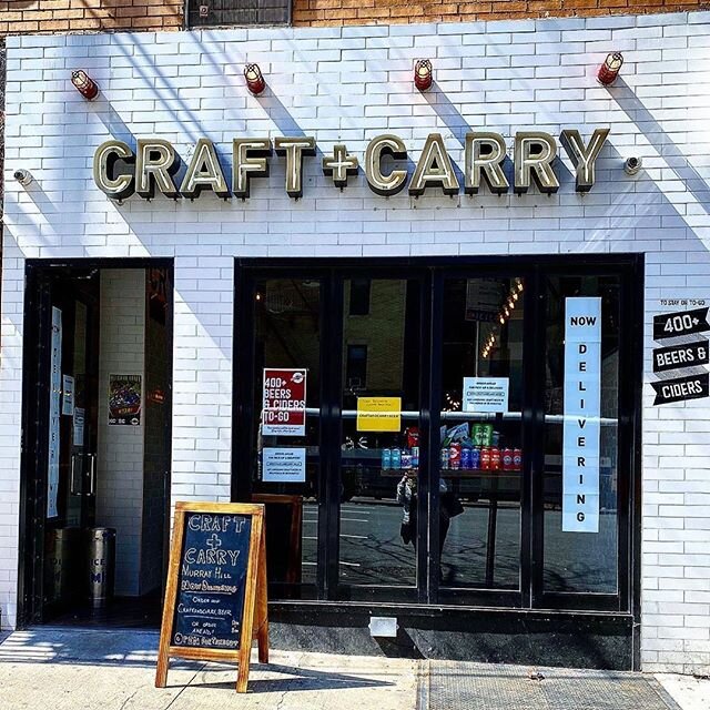 We&rsquo;re here for you on sunny and rainy days. ☀️🍺🌧Stop by on your daily walk between Zoom calls, or order with delivery. Thanks for supporting local, folks. 🍻 Photo by the amazing @nyccraftbeer #craftandcarry
.
.
.
.
.
#nycbeer #artisanalbeer 