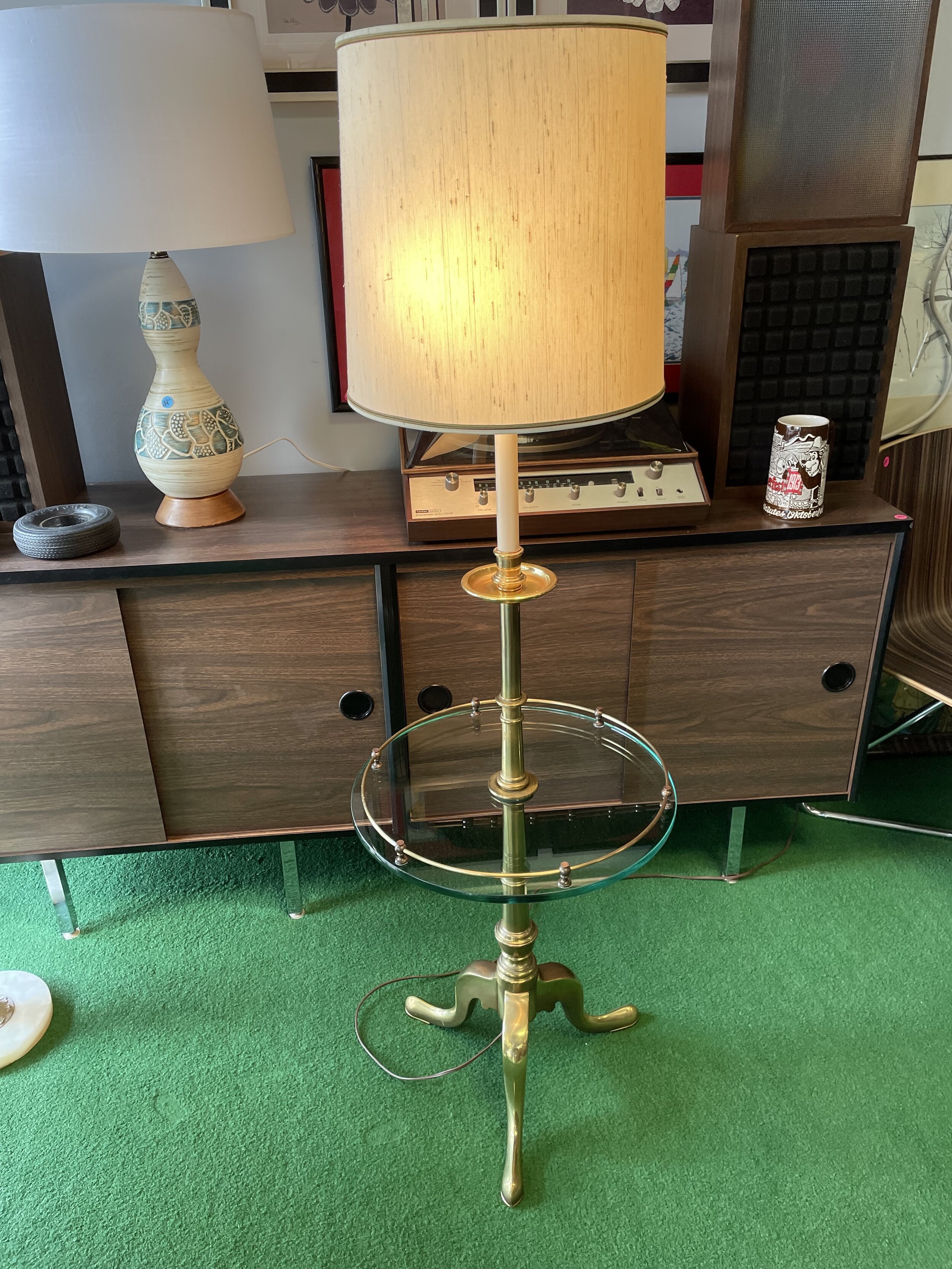 Stiffel Brass Tri Pod 3 Leg Floor Glass, Stiffel Floor Lamp With Glass Table