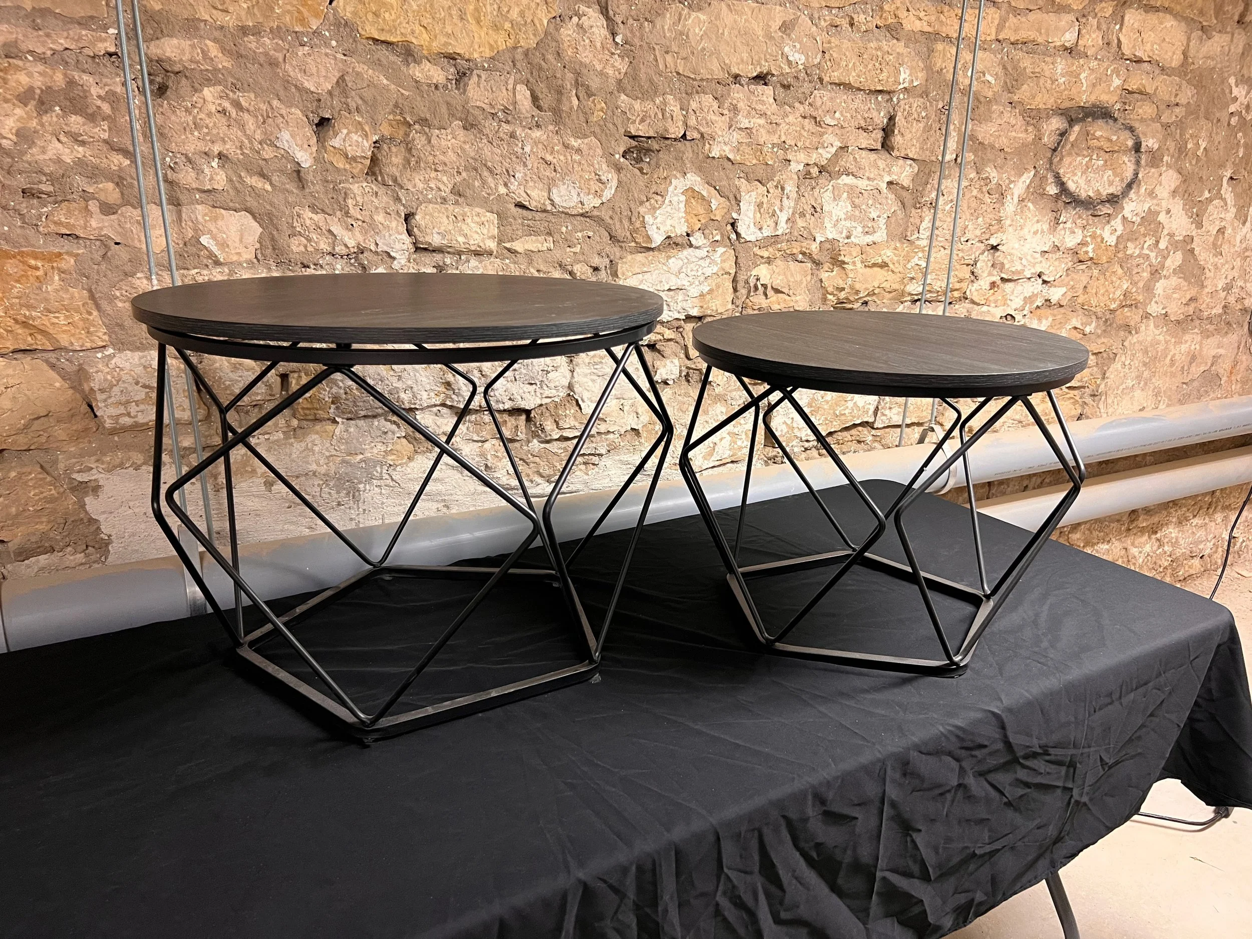 SMALL AND LARGE ROUND COFFEE TABLES