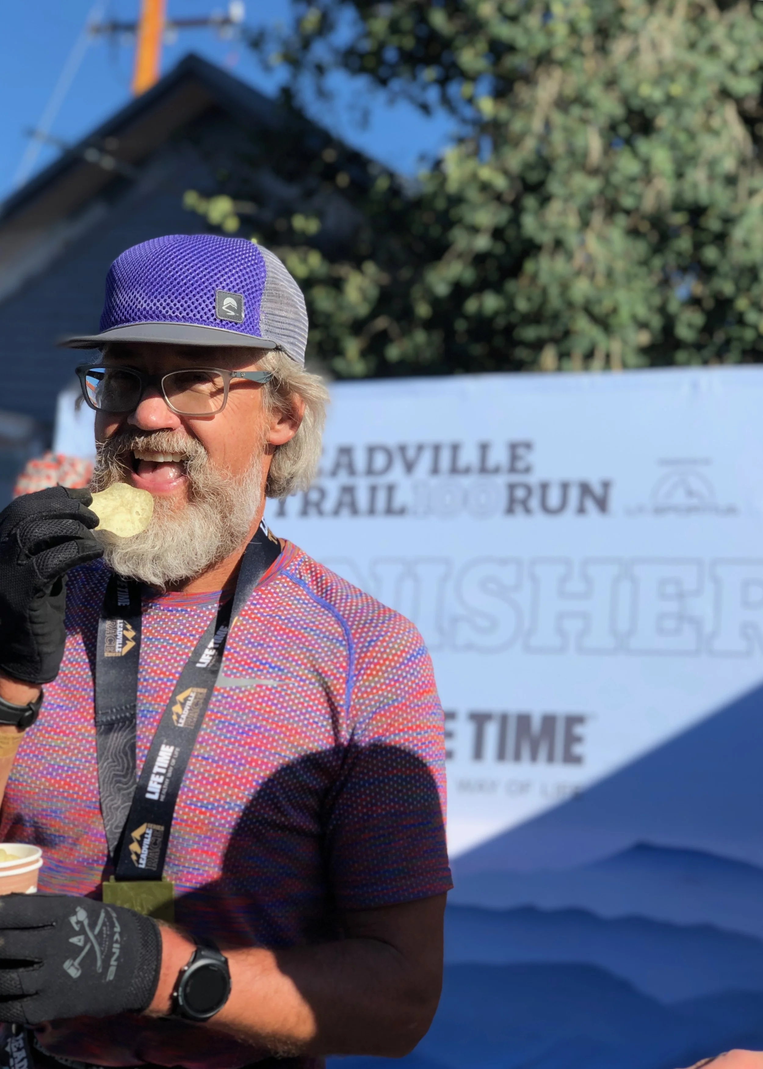 A well-deserved potato chip at the finish line