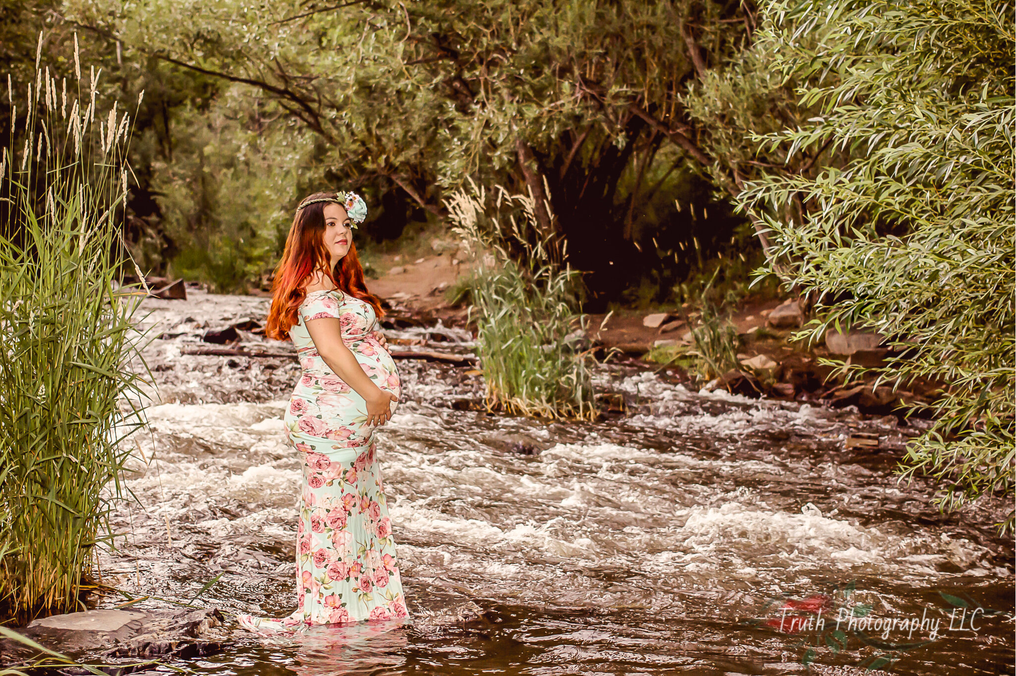 Water maternity session in Morrison Colorado