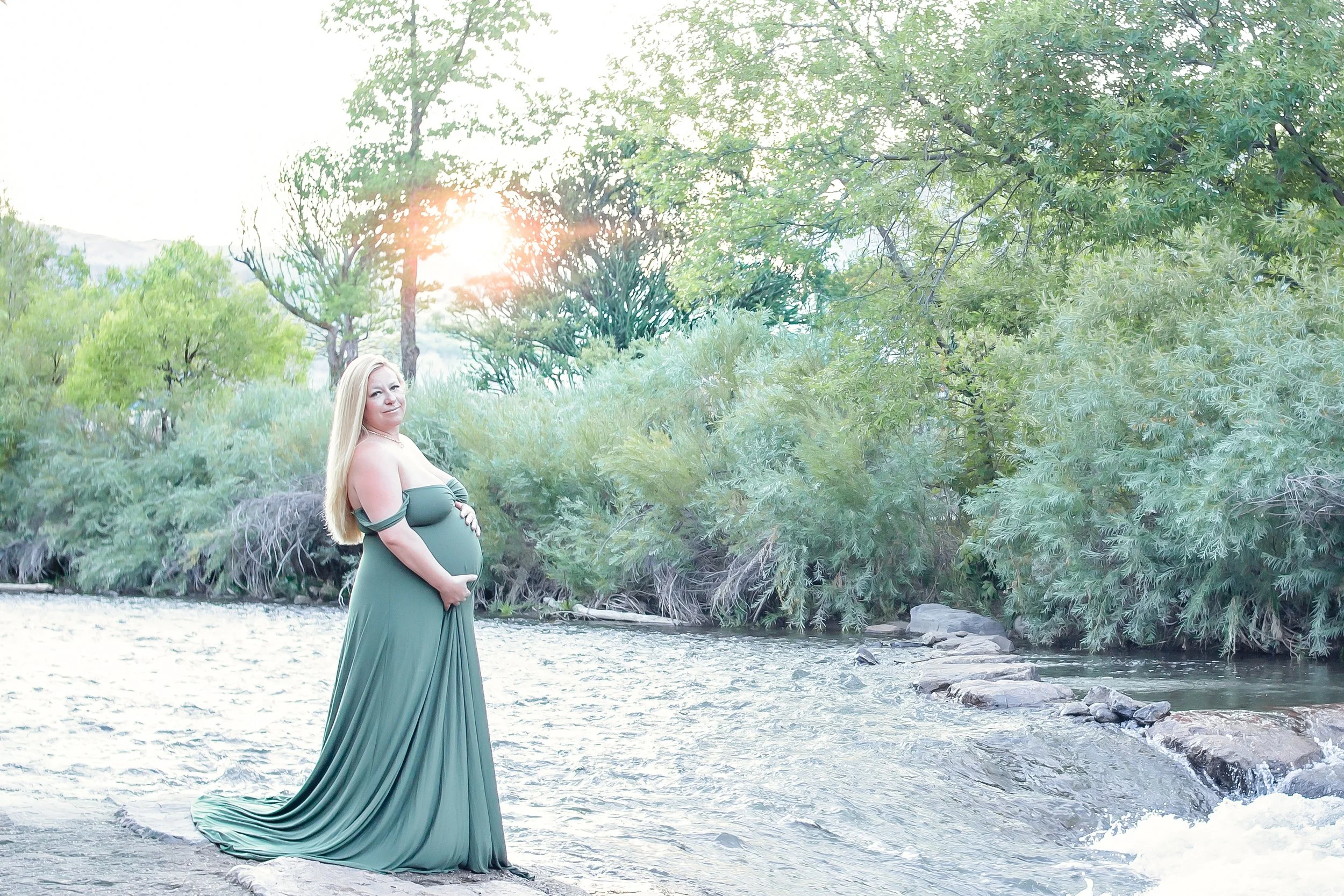 River Maternity Portraits Golden Colorado
