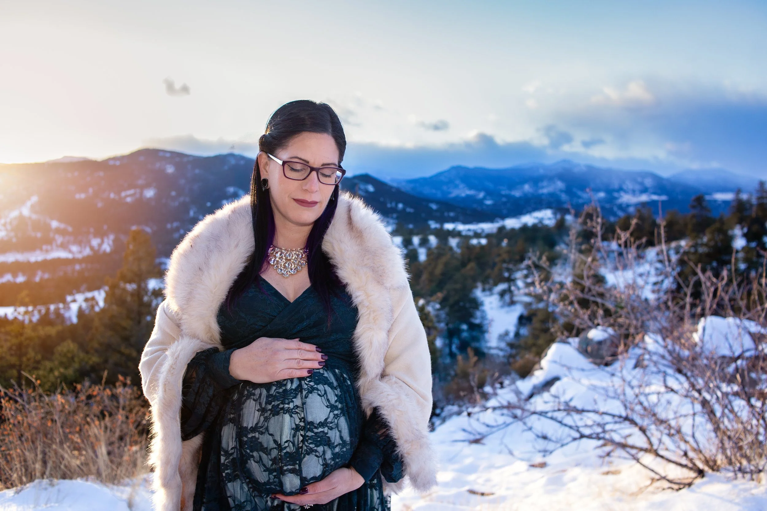 Winter maternity session near Denver