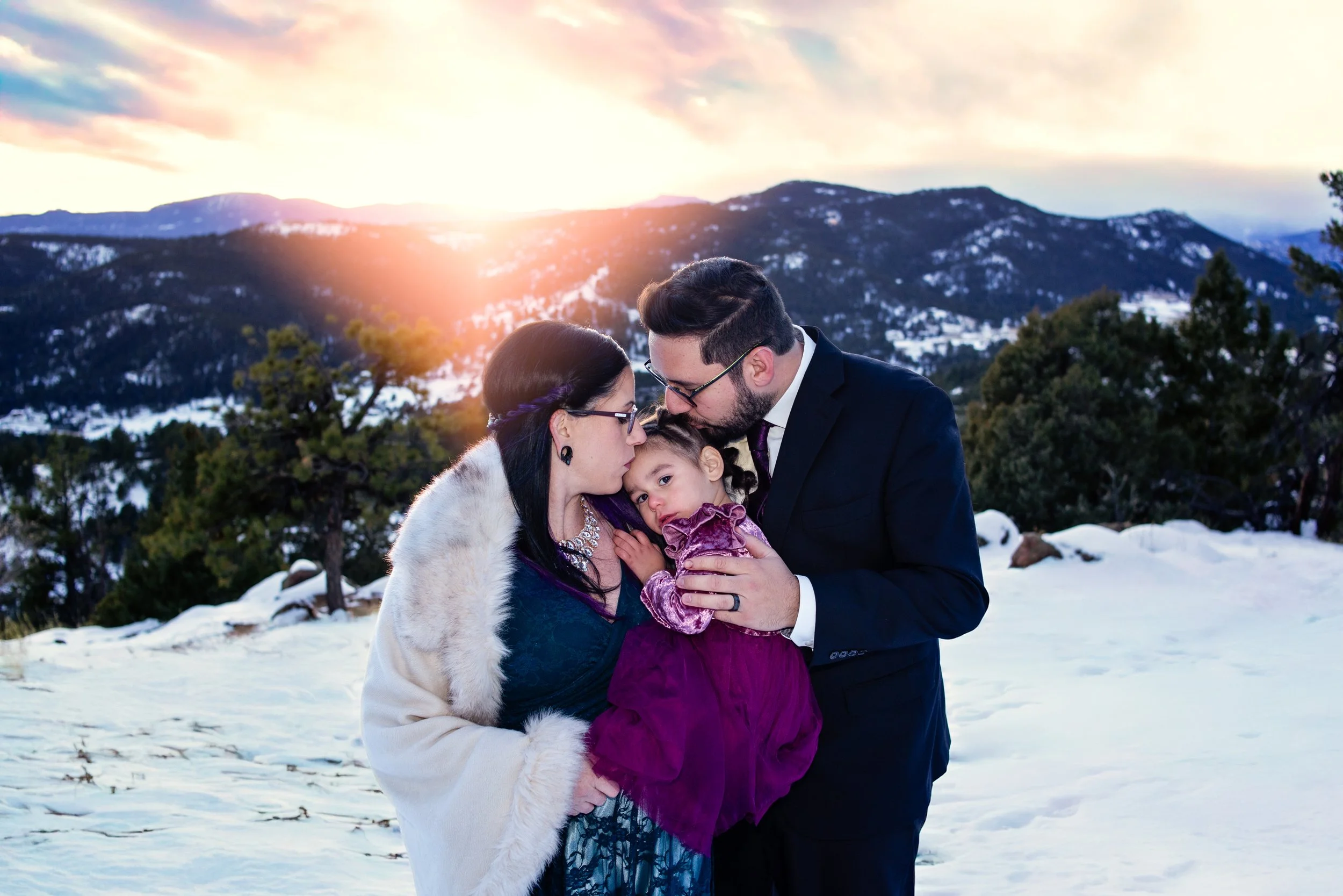 Winter family maternity Colorado