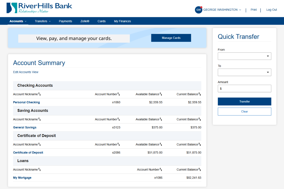Online Banking Resource Center — RiverHills Bank