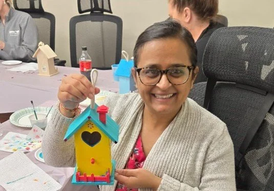 Birdhouse Paint Night Employee Event