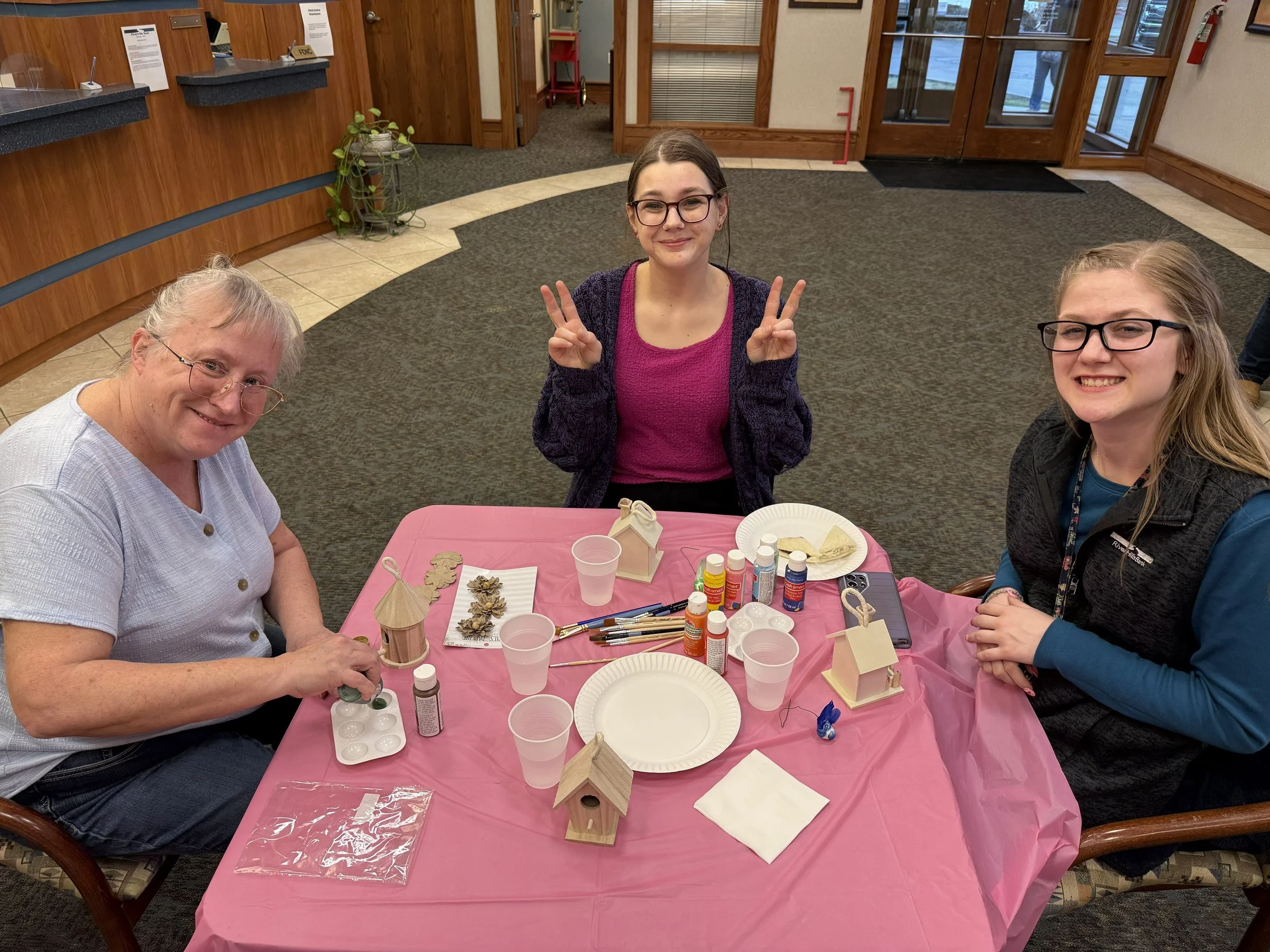 Birdhouse Paint Night Two Employee Event