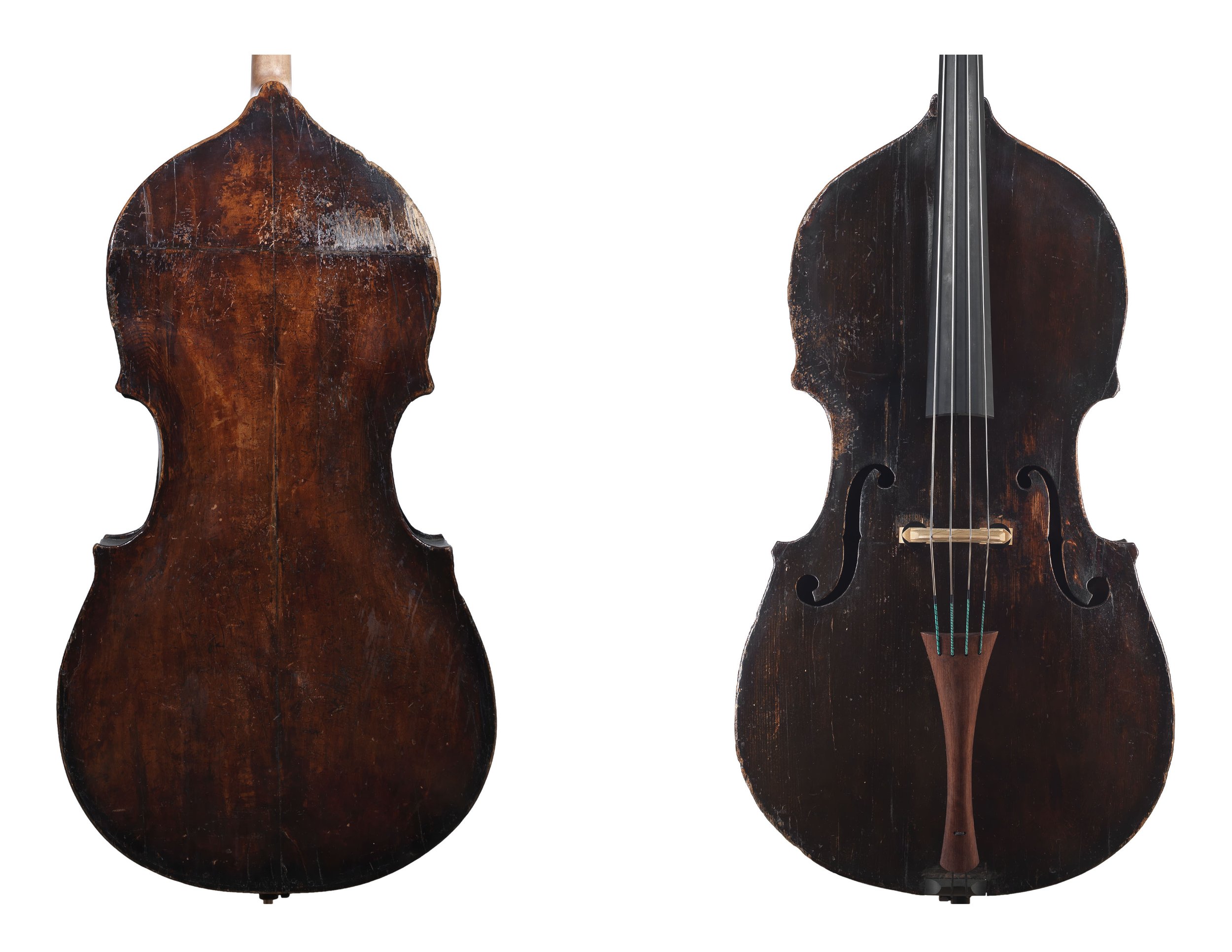 18th Century Italian Bass Labeled Domenico Busan