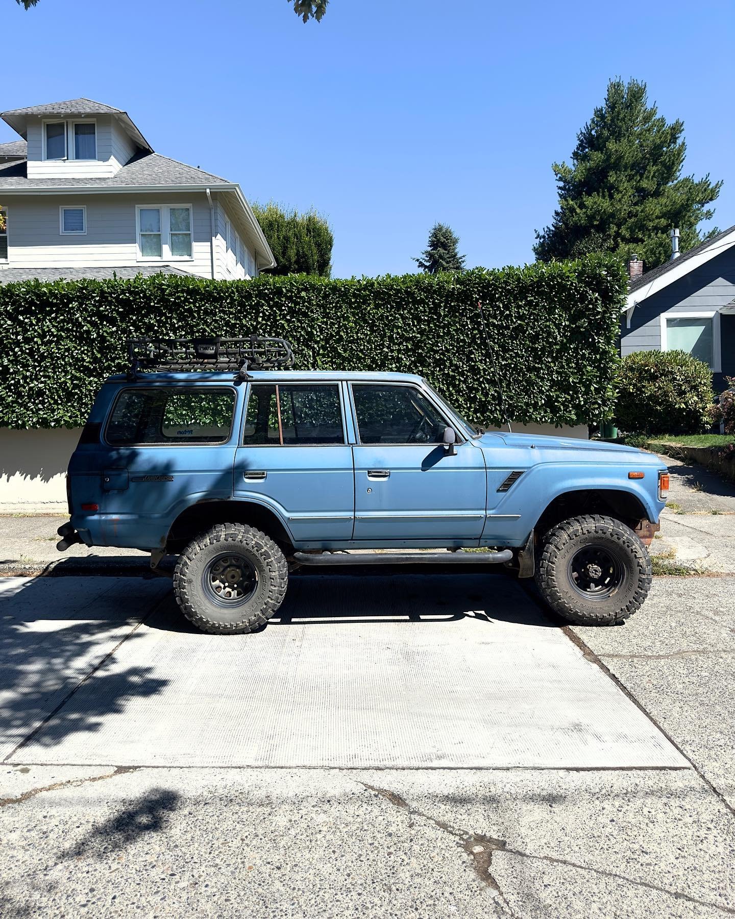 Just a classic Toyota Land Cruiser on a perfect Pacific Northwest day.