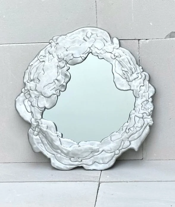  Reminiscene Mirror (2023)  by Andredottir &amp; Bobek  Material: Aluminium and mirror  Size: 68×70×2cm   