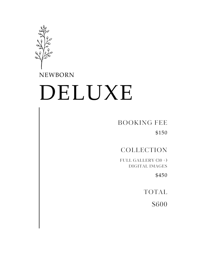Newborn Photos Deluxe Session Pricing