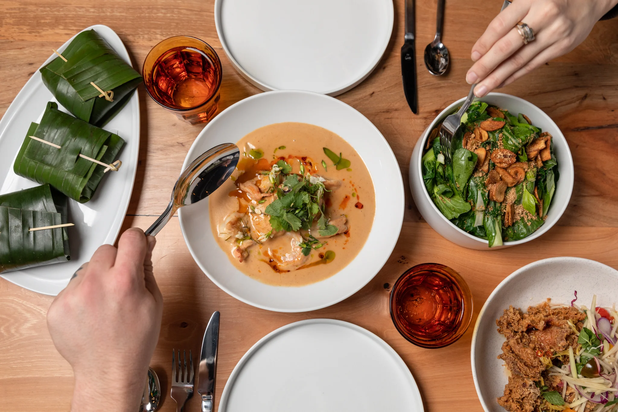 Chu Che Curry, Thai Style Fried Chicken, Baby Bok Choy, Rice - photo by Shawn Chippendale.jpg