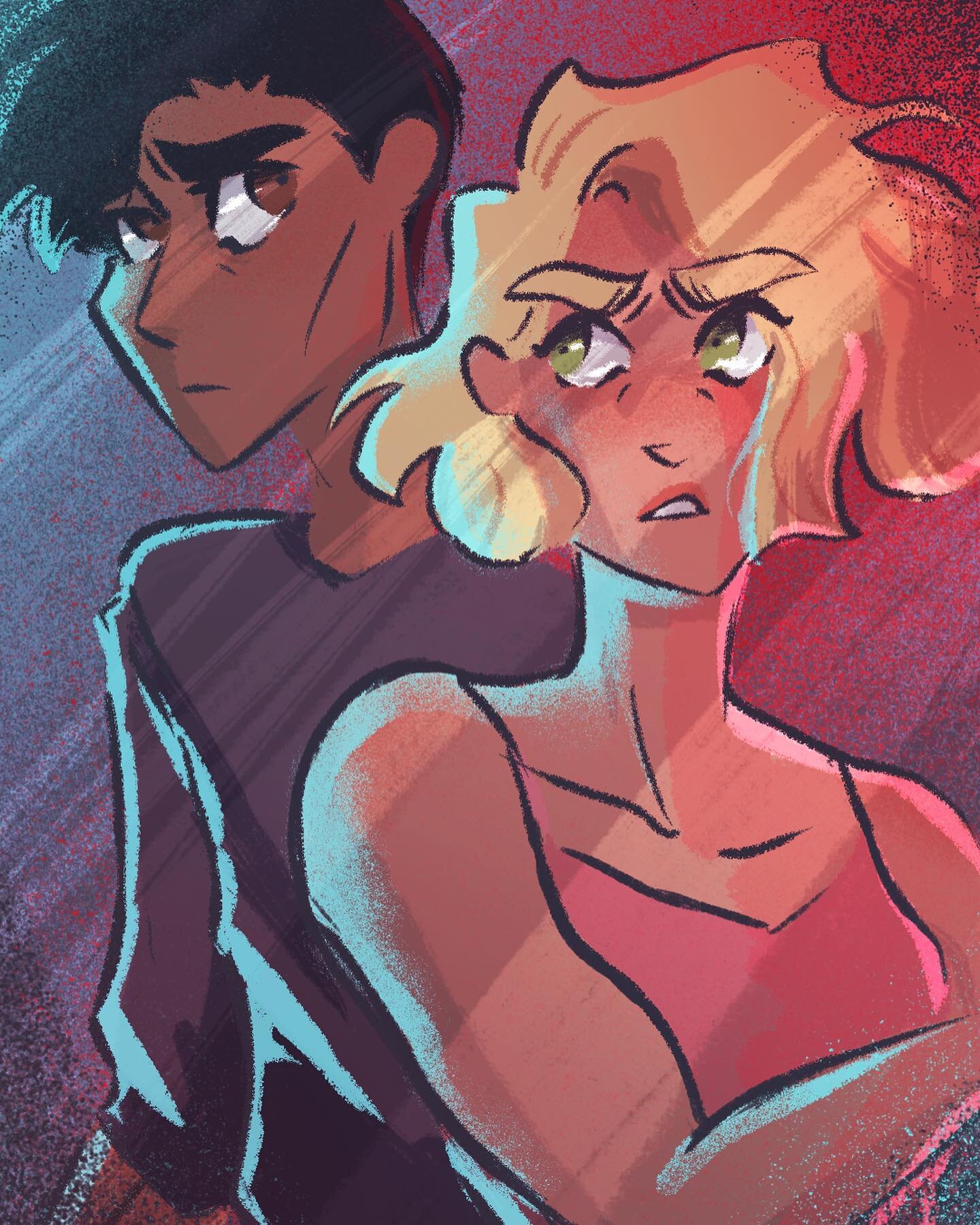 More Aaron and Gayle in fun lighting ✨ my episode for Webtoon&rsquo;s Call to Action contest will only be up temporarily, so don&rsquo;t forget to give it a read (link in bio)
.
.
.
#webtoon #webtooncanvas #webcomic #oc #ocs #seeingred